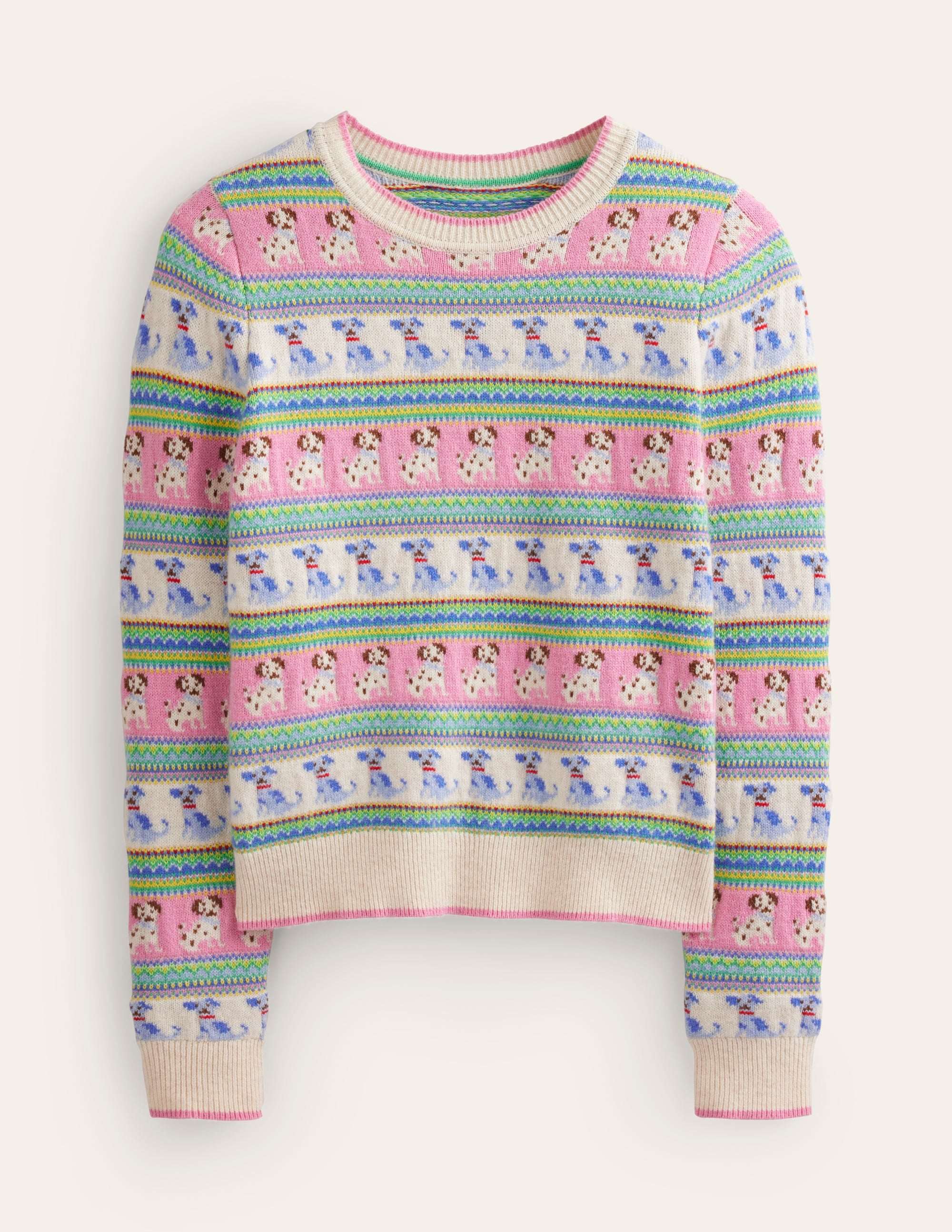 Pull Edie à motif jacquard-Motif jacquard chien ivoire chaud - Image 5