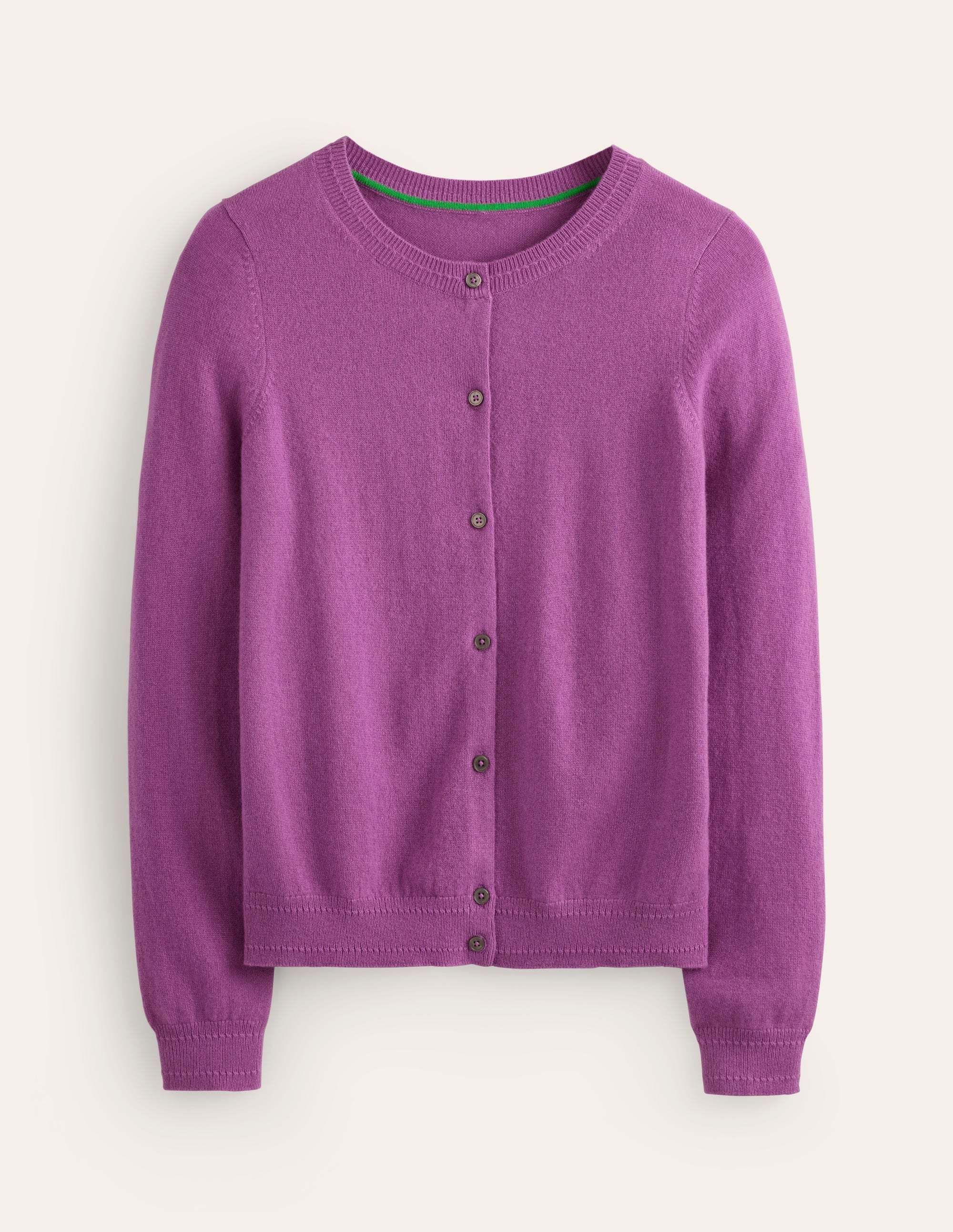 Eva Cashmere Crew Cardigan-Mulberry - Image 5