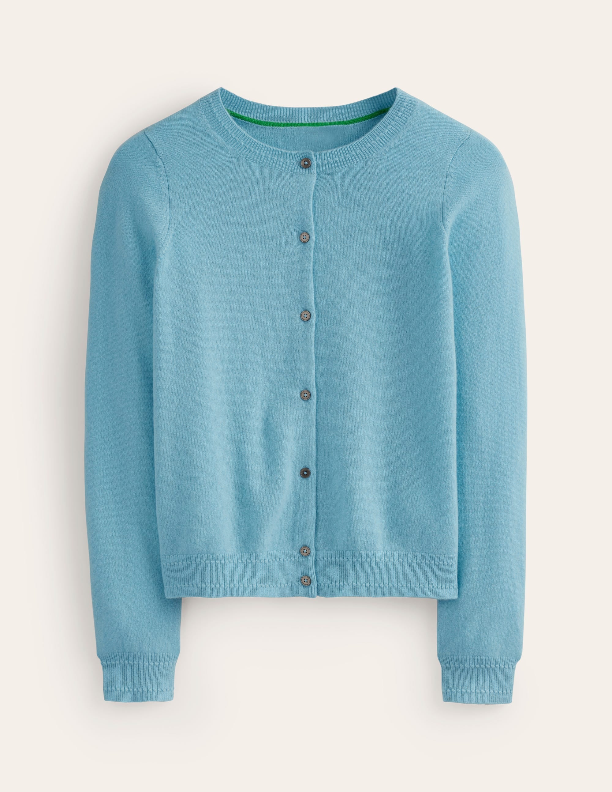 Eva Kaschmir-Strickjacke mit Rundhalsausschnitt-Hellblau - Image 6