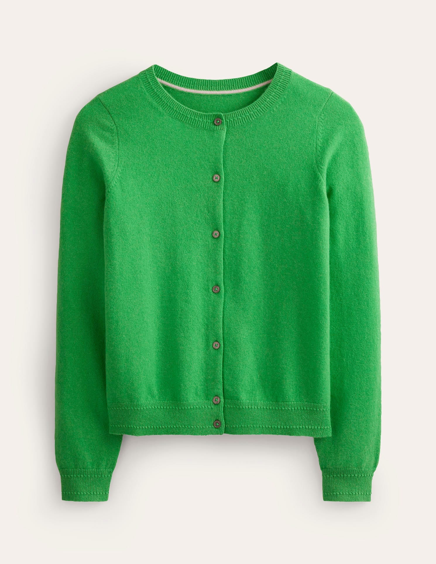 Eva Kaschmir-Strickjacke mit Rundhalsausschnitt-Strahlendes Grün-5