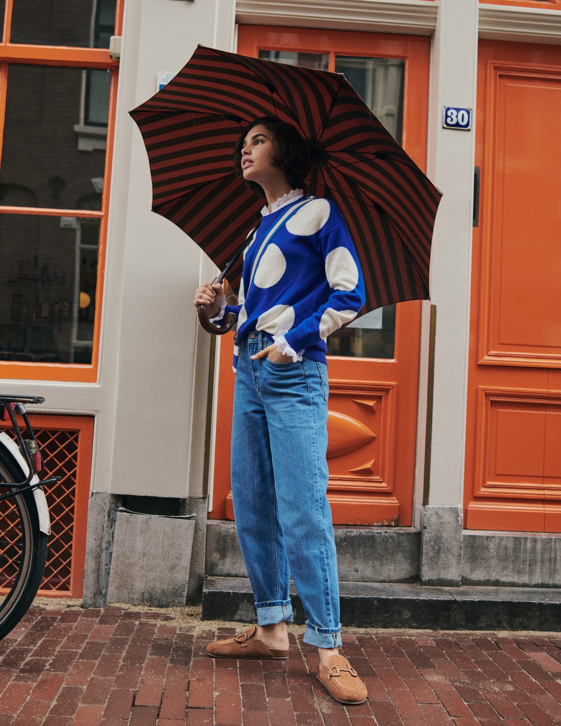 Lydia Kaschmirpullover-Surf The Web Blau, Punkte-5
