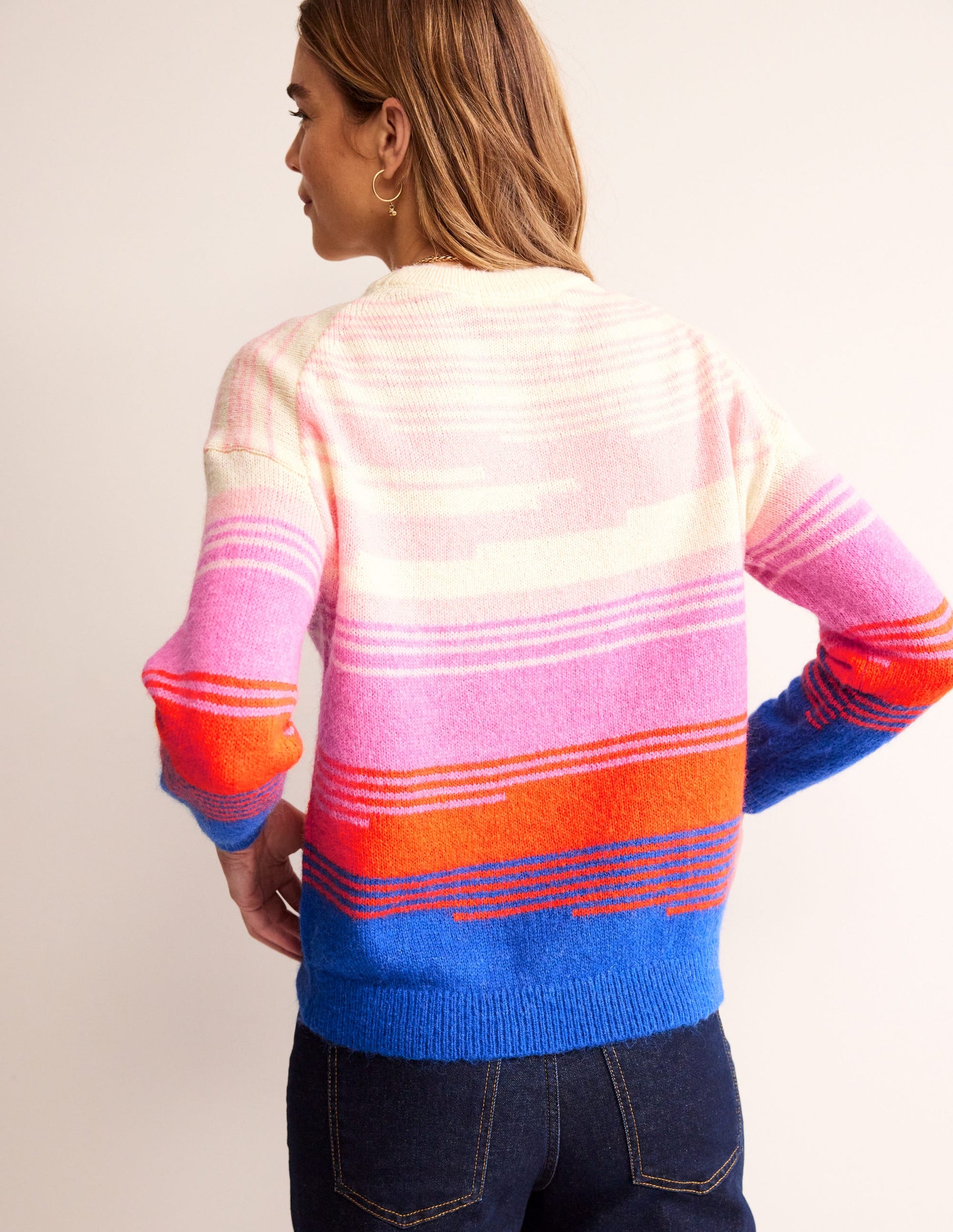 Malerischer Pullover mit Rundhalsausschnitt-Surf the Web, Abstrakte Landschaft-3
