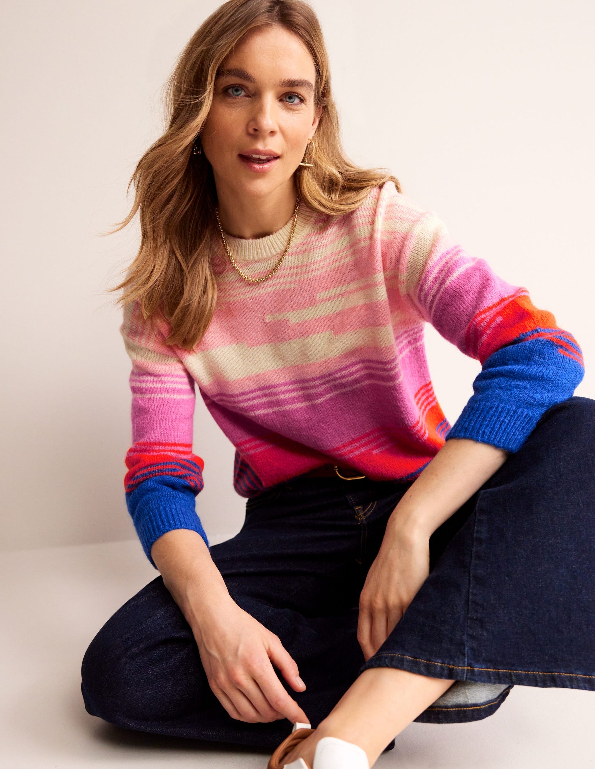 Malerischer Pullover mit Rundhalsausschnitt-Surf the Web, Abstrakte Landschaft-4