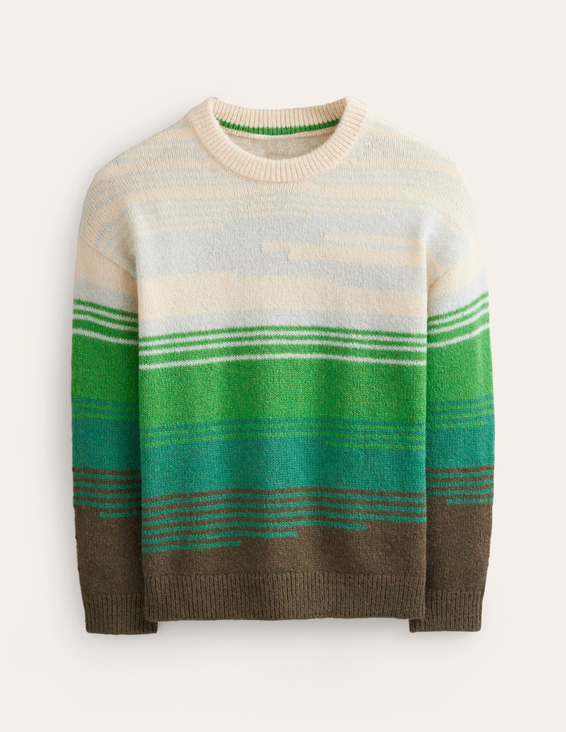 Malerischer Pullover mit Rundhalsausschnitt-Hellgrün, Abstrakte Landschaft-5