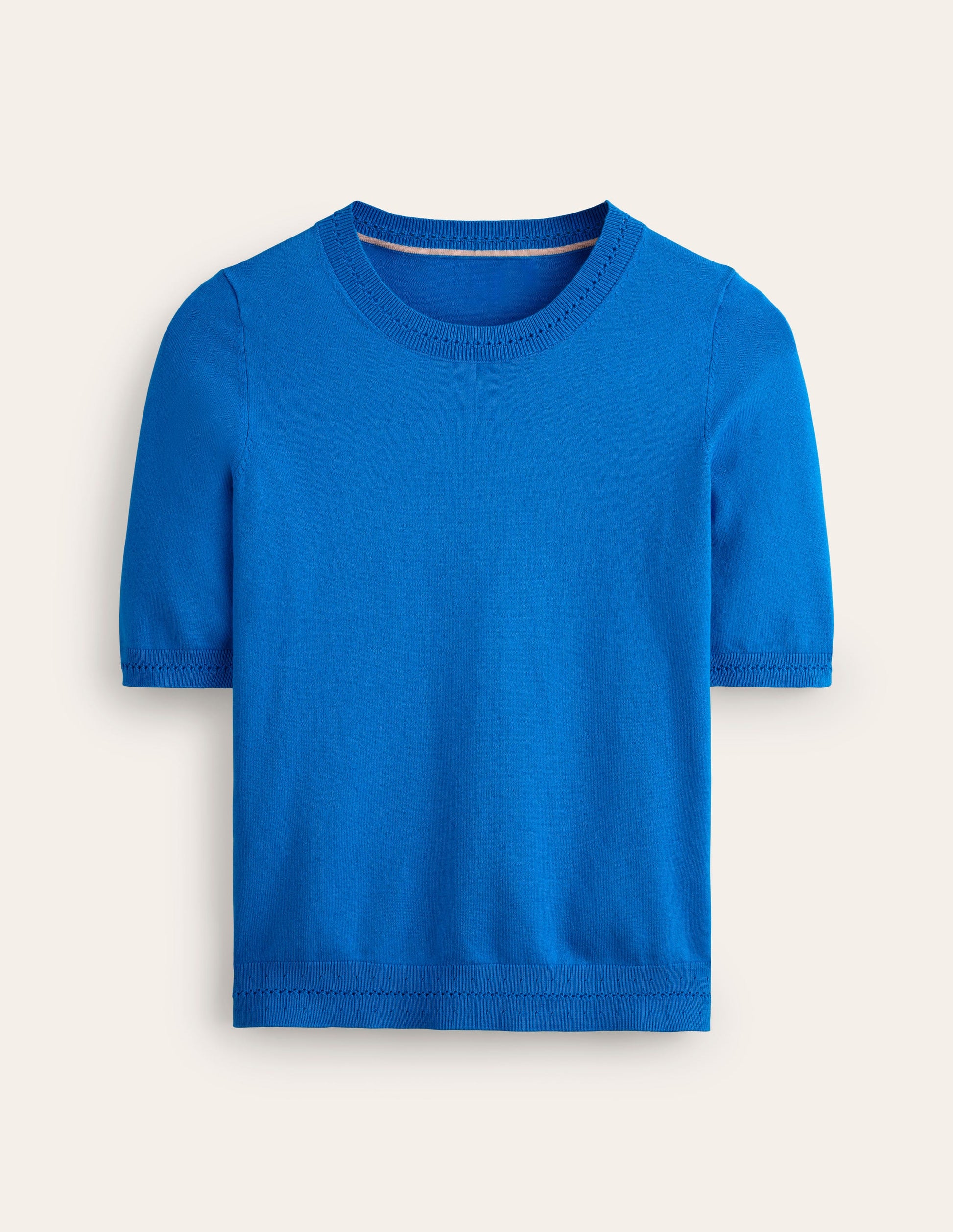 Catriona Baumwoll-T-Shirt mit Rundhalsausschnitt-Leuchtendes Blau-5