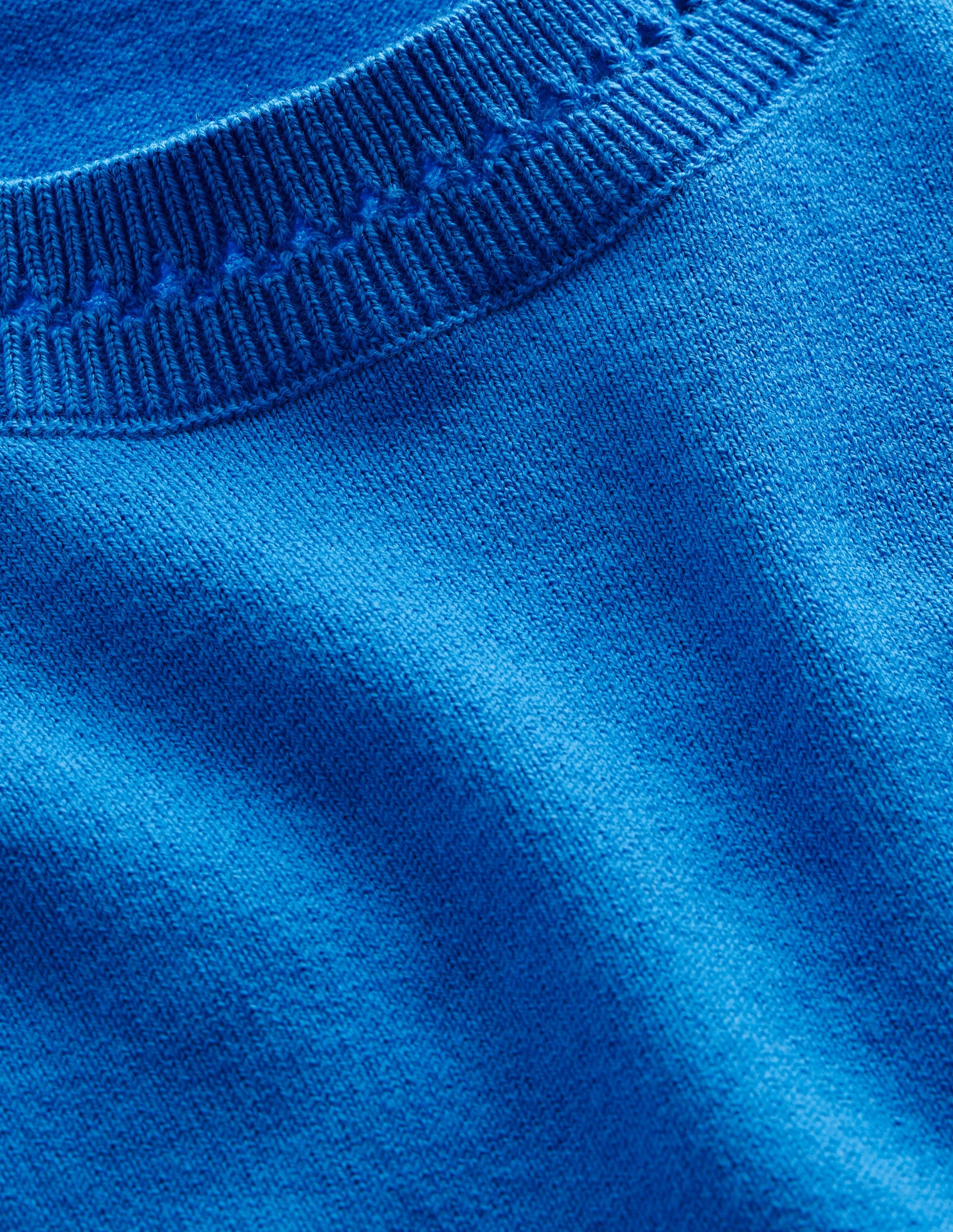 Catriona Baumwoll-T-Shirt mit Rundhalsausschnitt-Leuchtendes Blau-6