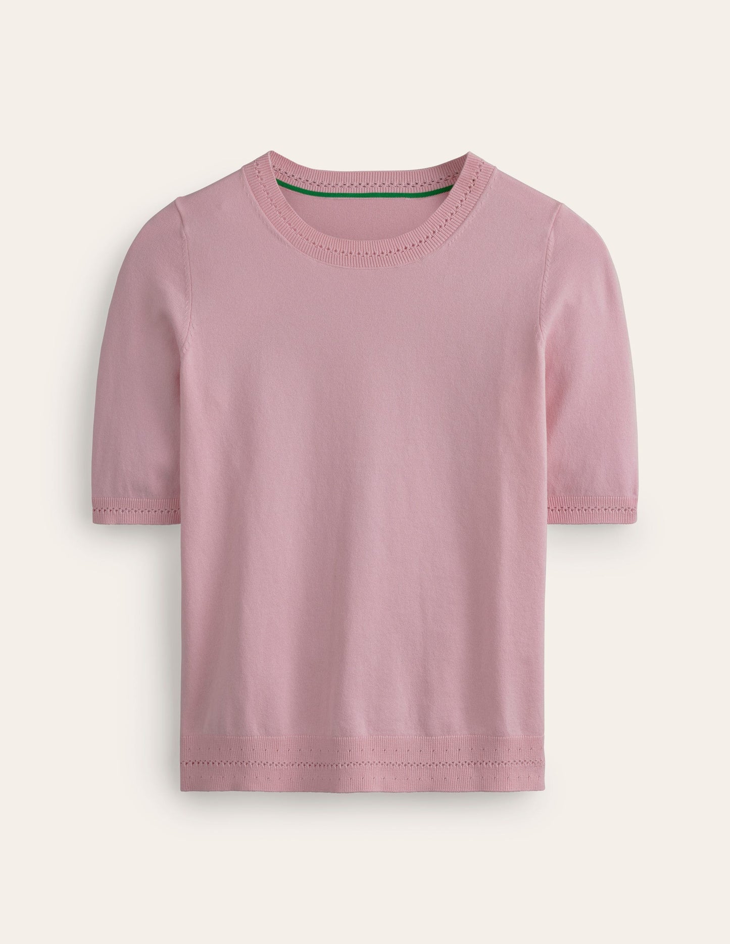 T-shirt col rond Catriona en coton-Orchideenrosa