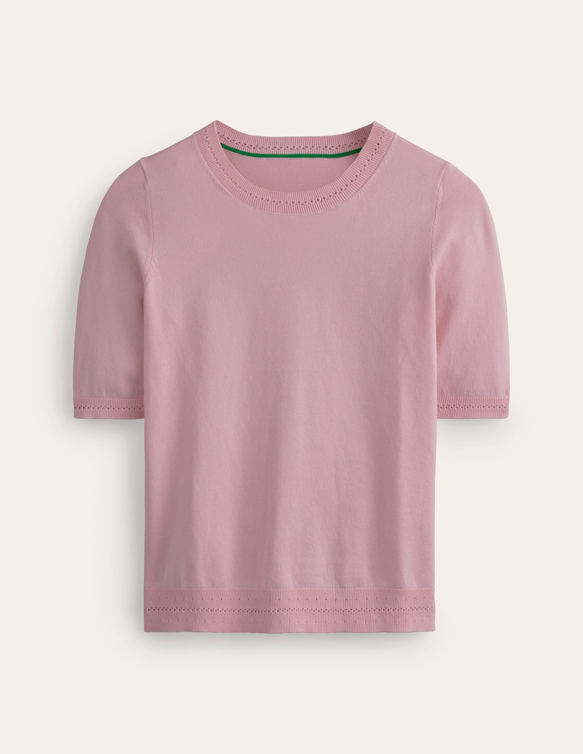 T-shirt col rond Catriona en coton-Orchideenrosa - Image 5