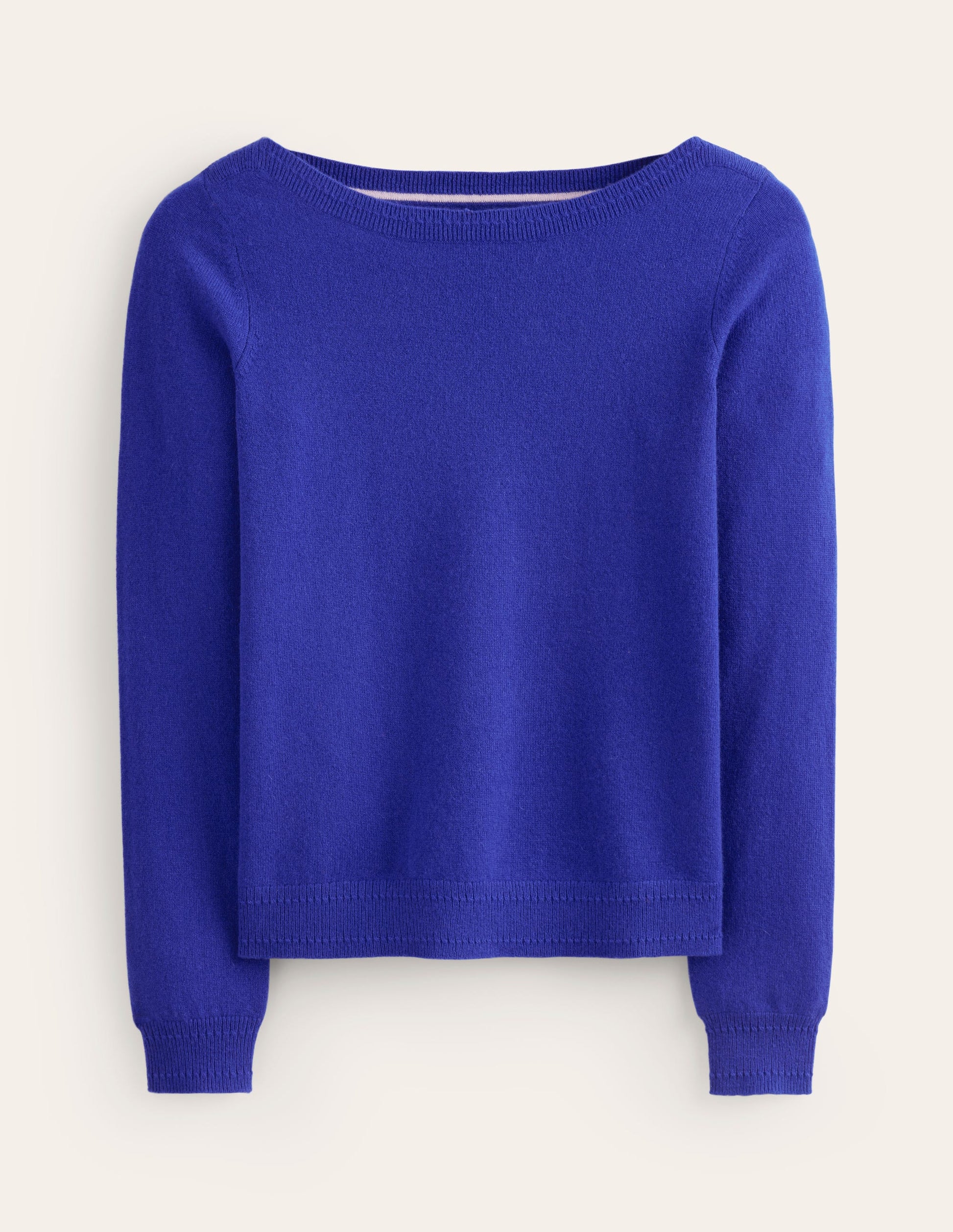 Pull Eva col bateau en cachemire-Bleu vif-5