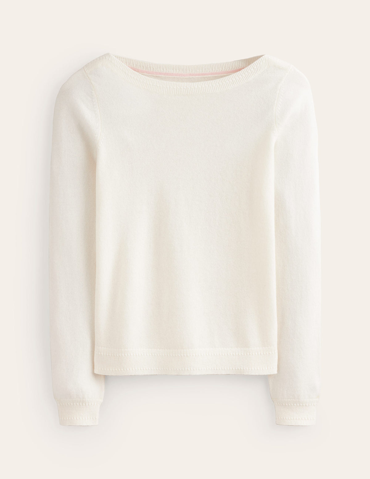 Eva Kaschmirpullover mit U-Boot-Ausschnitt-Warmes Naturweiß - Image 5