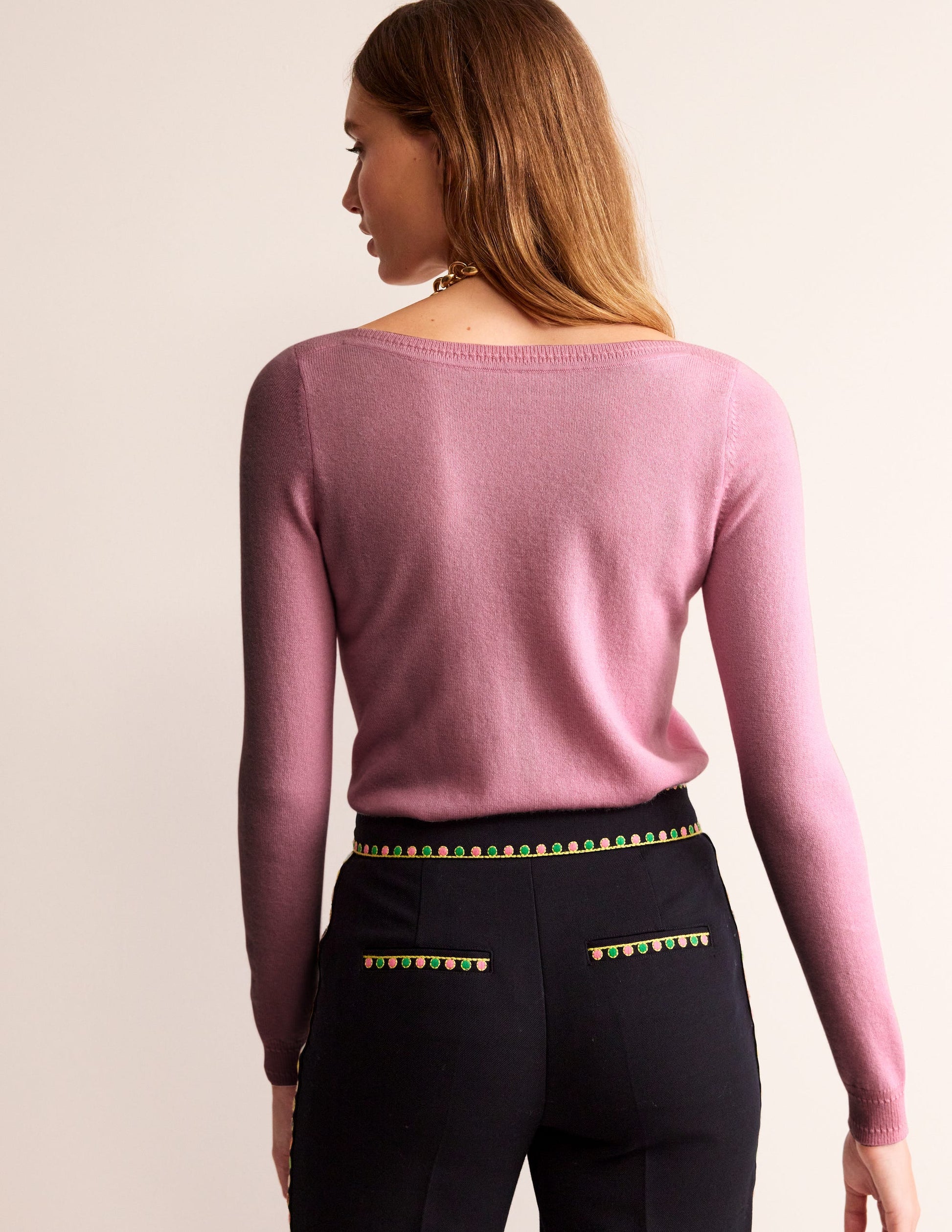 Eva Kaschmirpullover mit U-Boot-Ausschnitt-Orchideenrosa-3