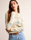 Cotton Embroidered Jumper-Warm Ivory
