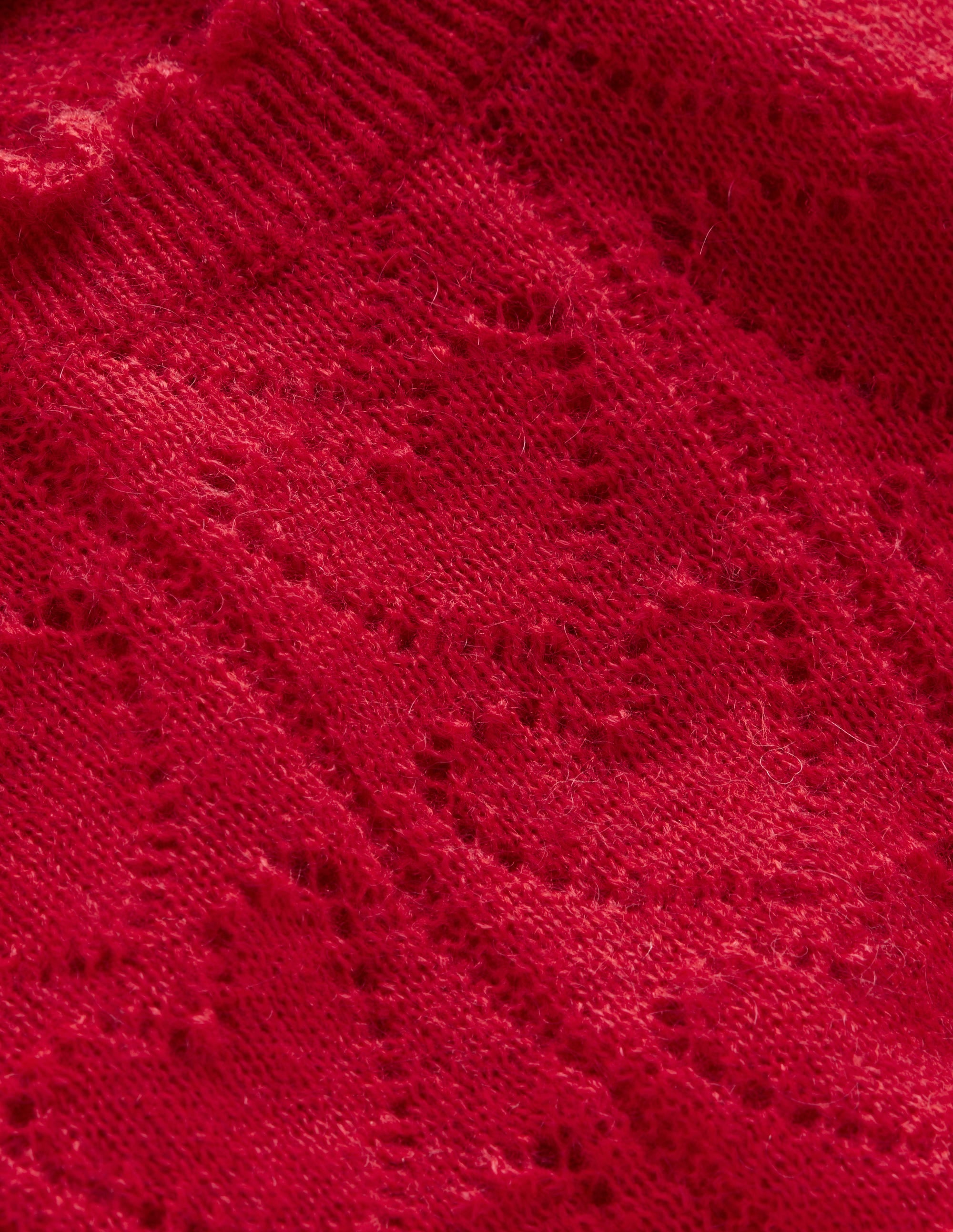 Flauschiger Herz-Pointelle-Pullover-Mohnblumenrot - Image 6