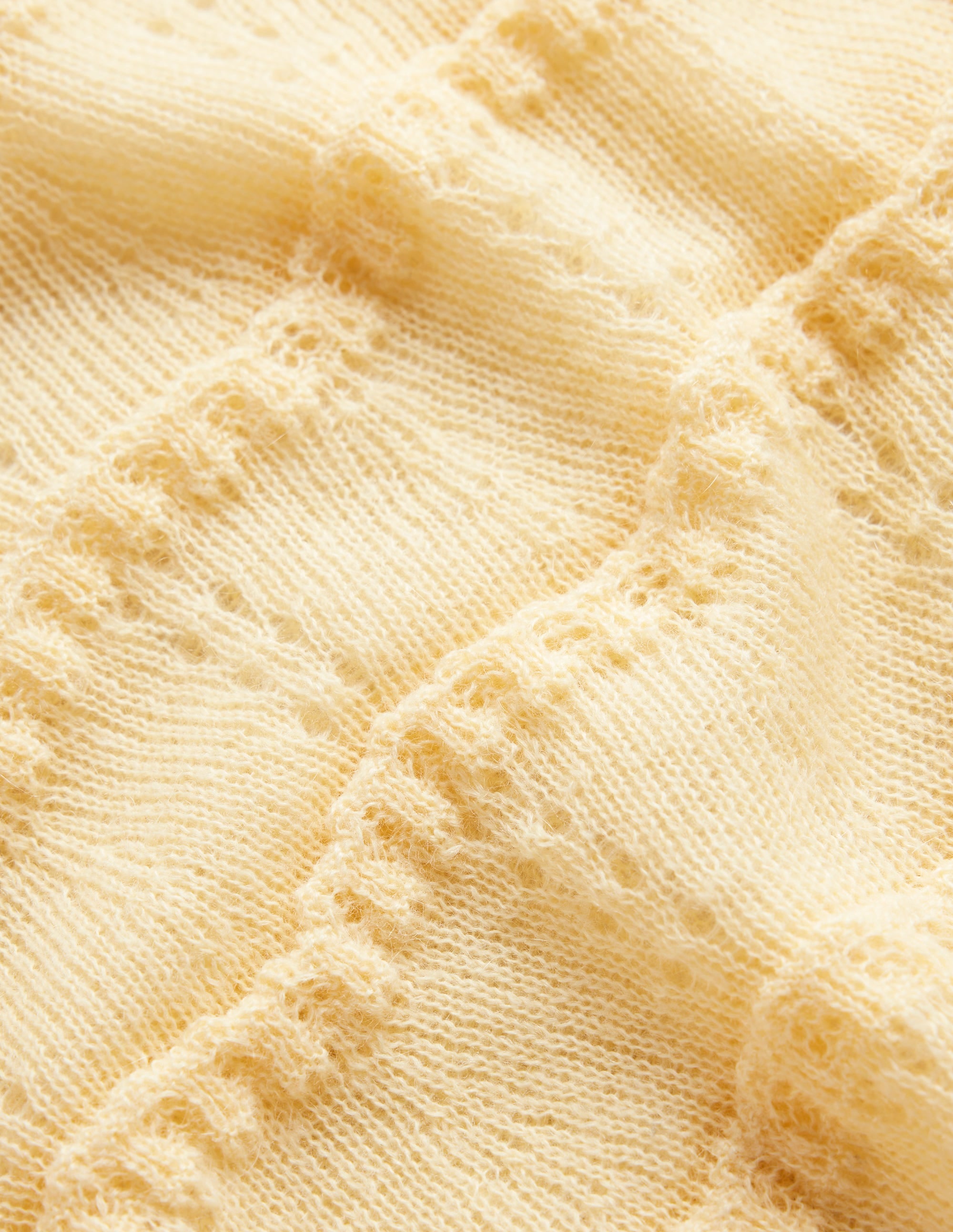 Kuscheliger Pullover mit Pointelle-Stickerei-Zitronengelb - Image 6
