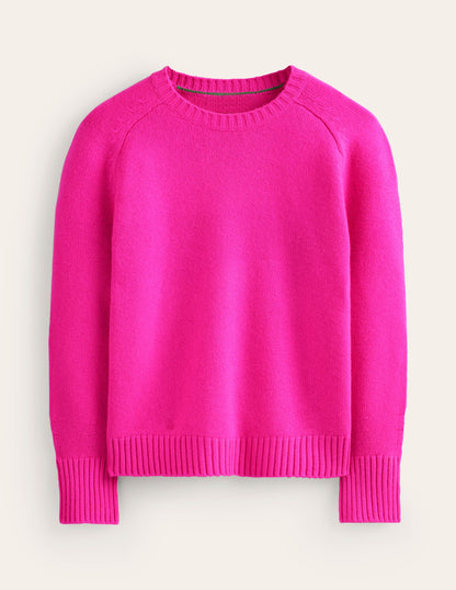 Pull en cachemire fendu aux poignets-Rose pop-5