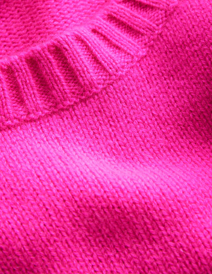 Pull en cachemire fendu aux poignets-Rose pop-6