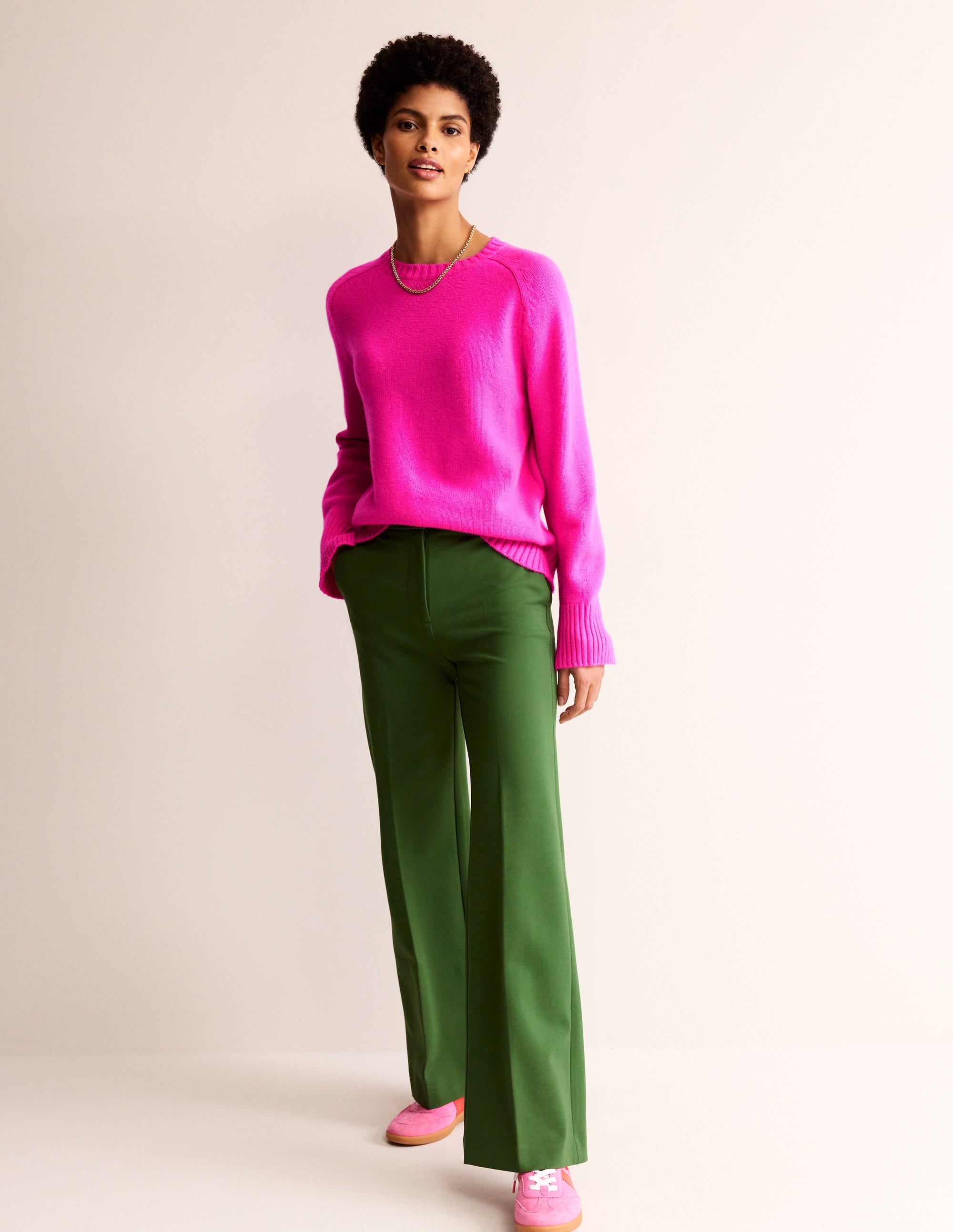 Pull en cachemire fendu aux poignets-Rose pop - Image 4