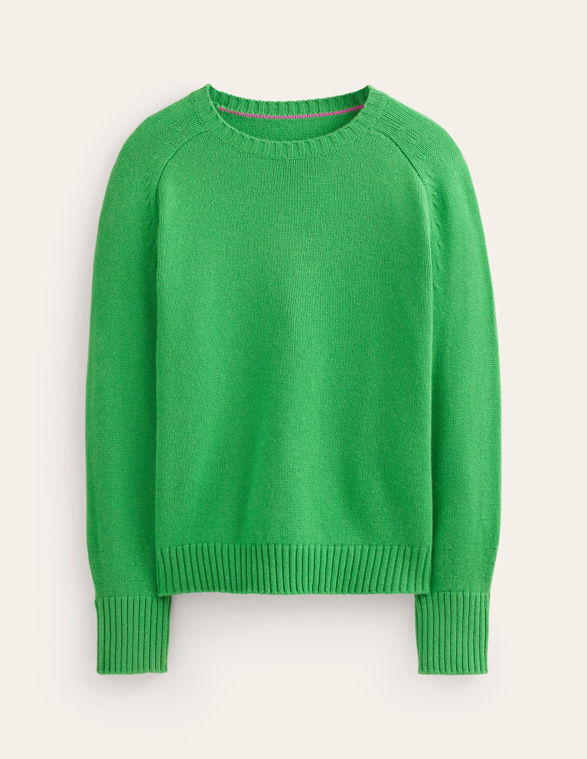 Split Cuff Cashmere Jumper-Bright Green - Image 6