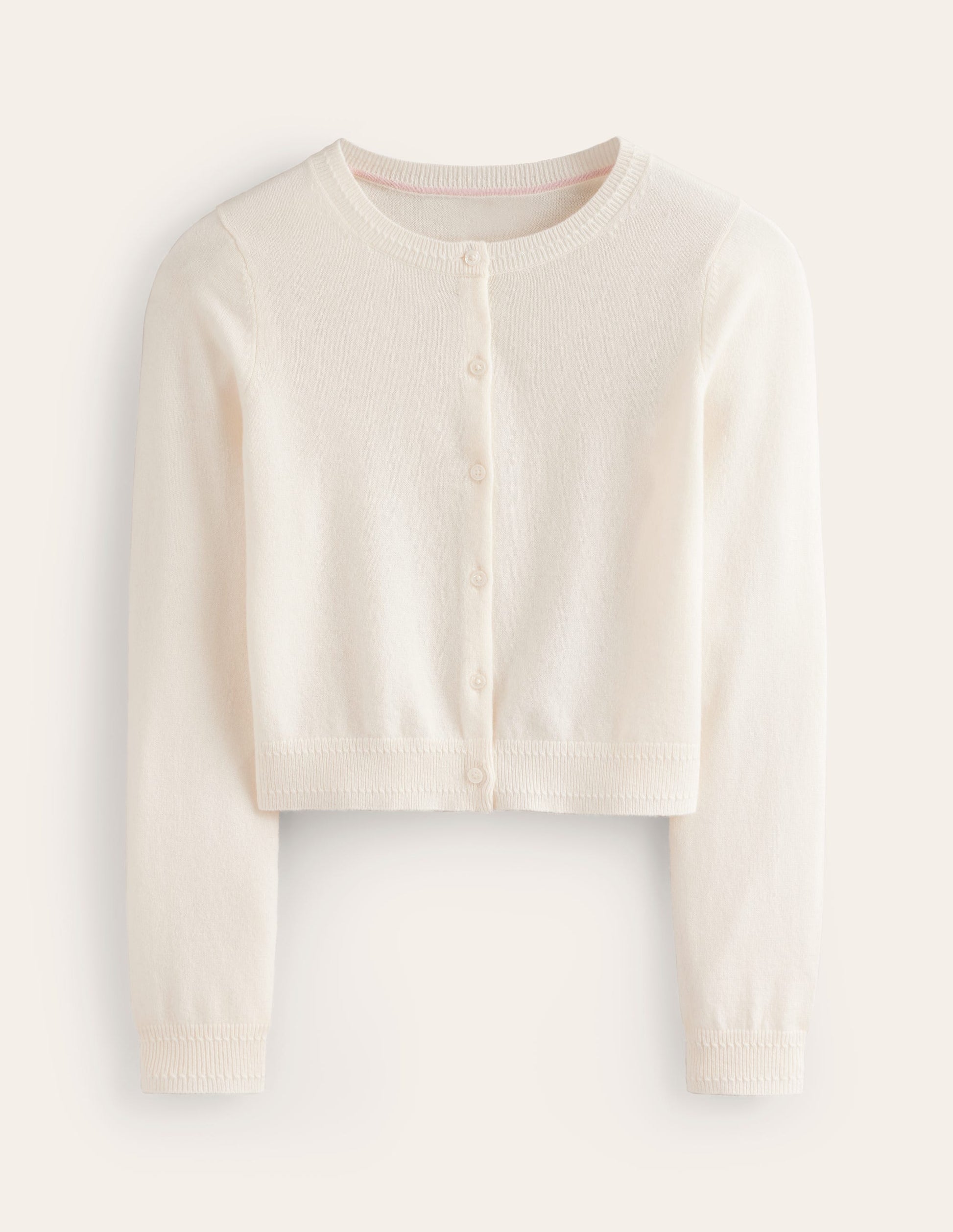 Eva Verkürzte Strickjacke aus Kaschmir-Warmes Naturweiß-5