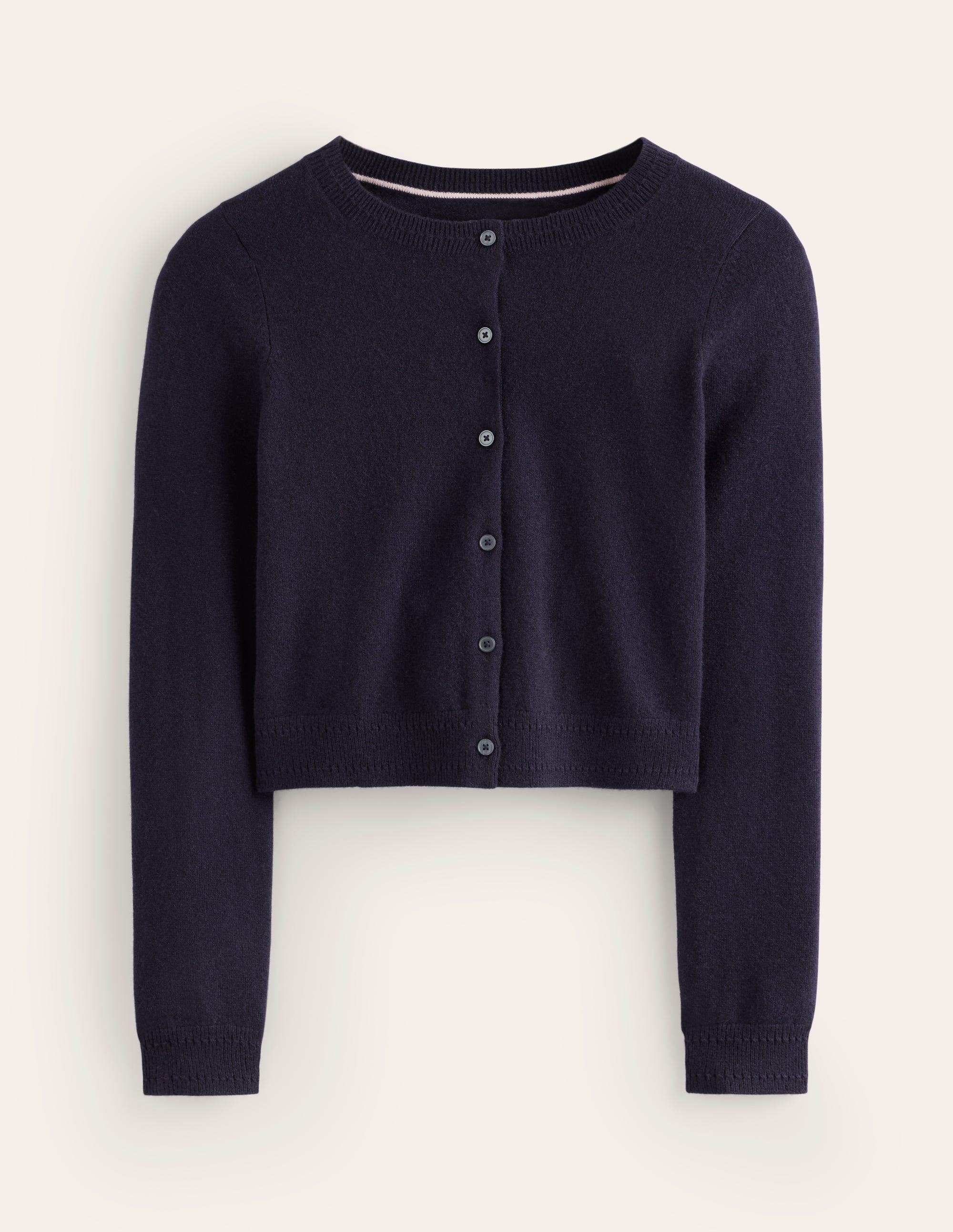Cardigan court Eva en cachemire-Bleu marine - Image 5
