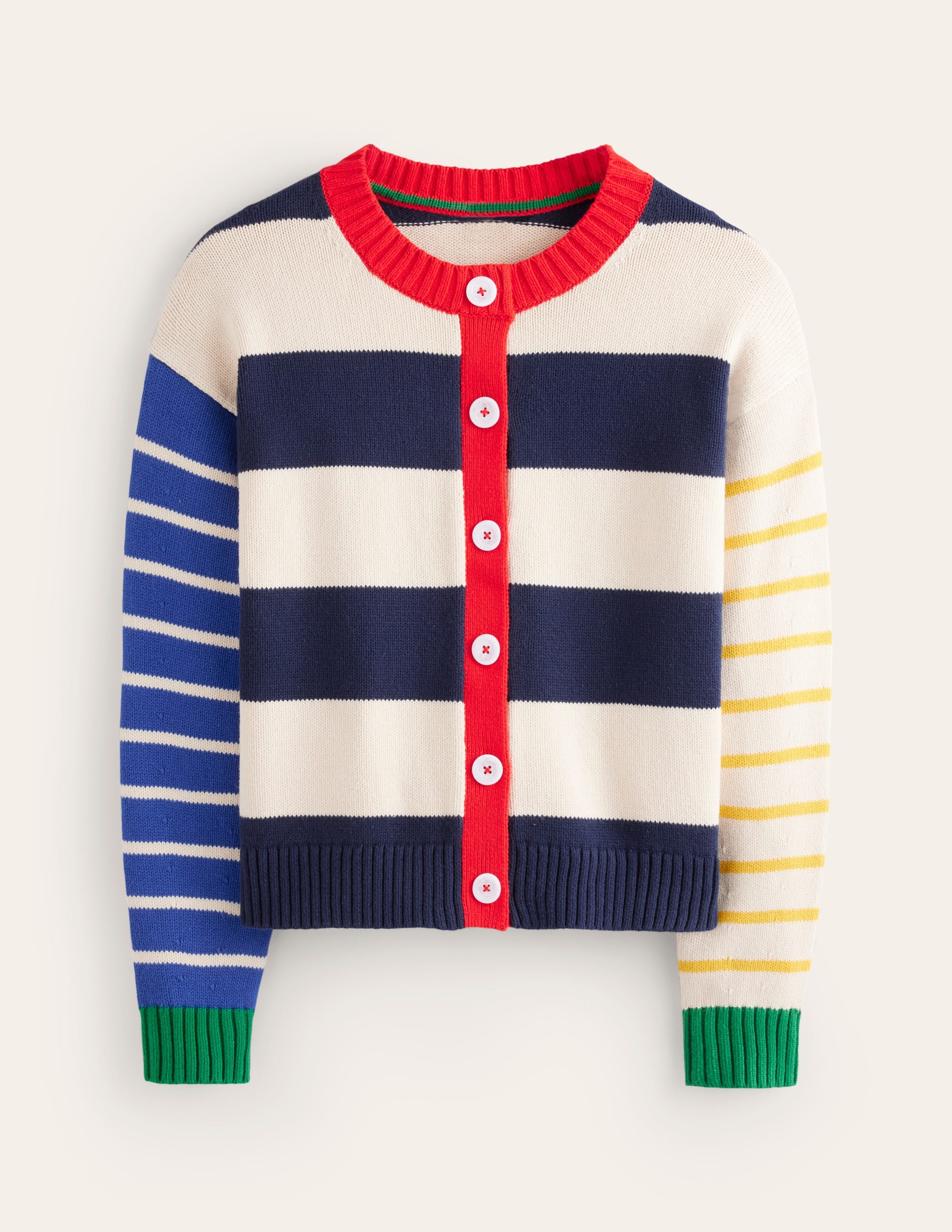 Cardigan en coton motif pêle-mêle-Rayé multi - Image 5