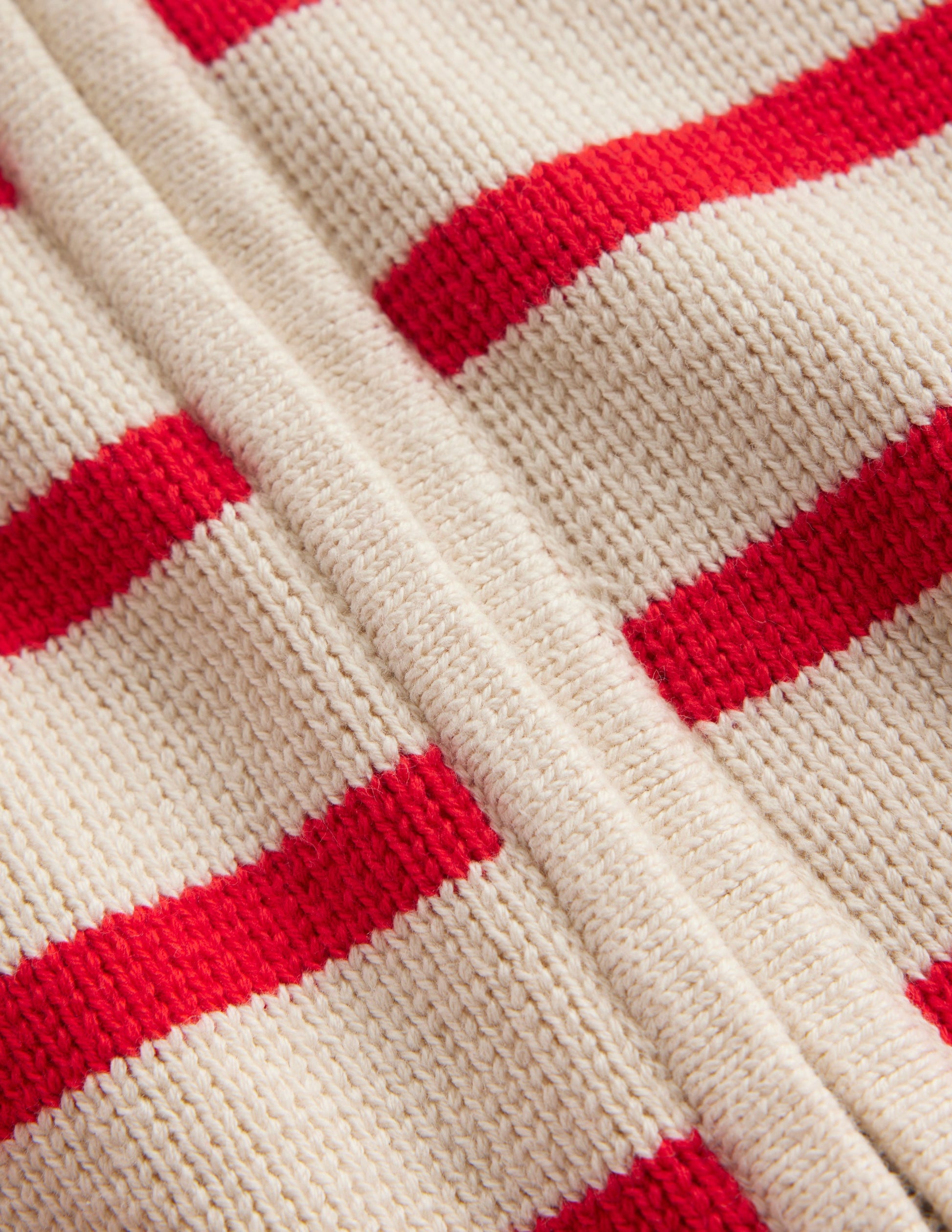 Cardigan style marinière en coton-Ivoire chaud, rayé flamme écarlate-7