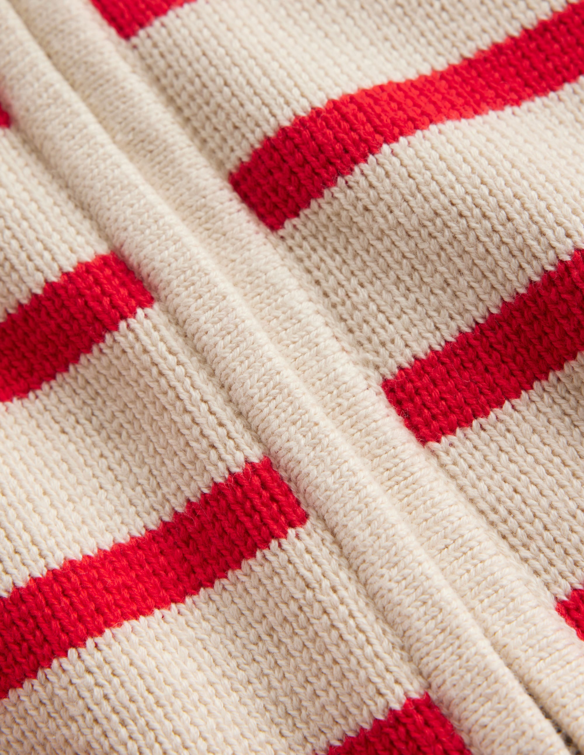 Cardigan style marinière en coton-Ivoire chaud, rayé flamme écarlate - Image 7