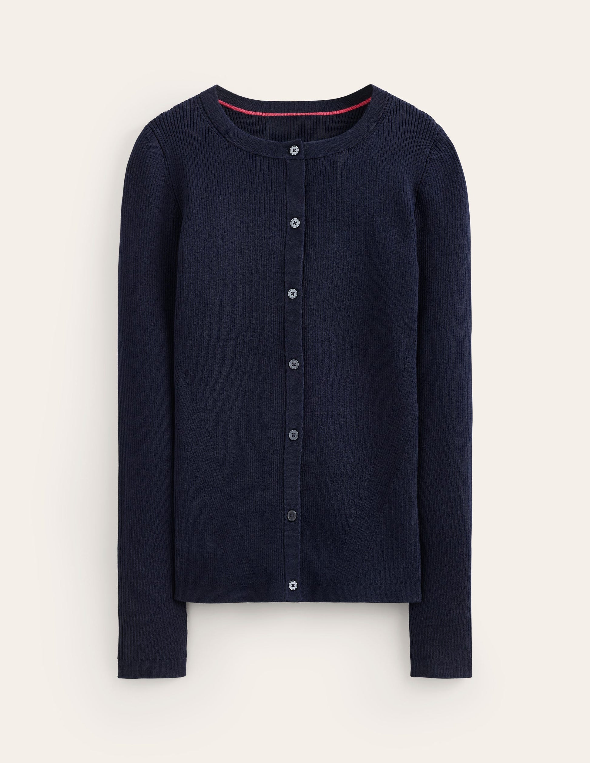Cotton Rib Cardigan-Navy-5