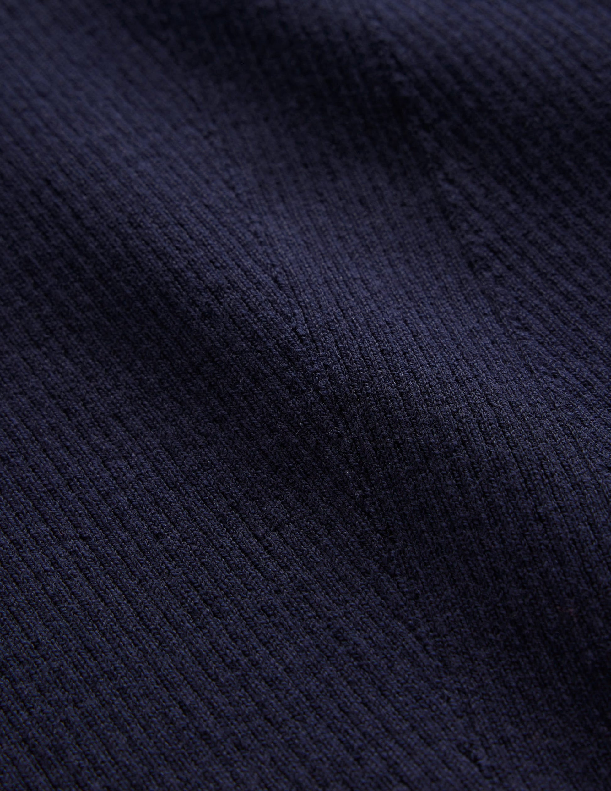 Pullover aus Baumwoll-Rippstrick mit U-Boot-Ausschnitt-Marineblau-6