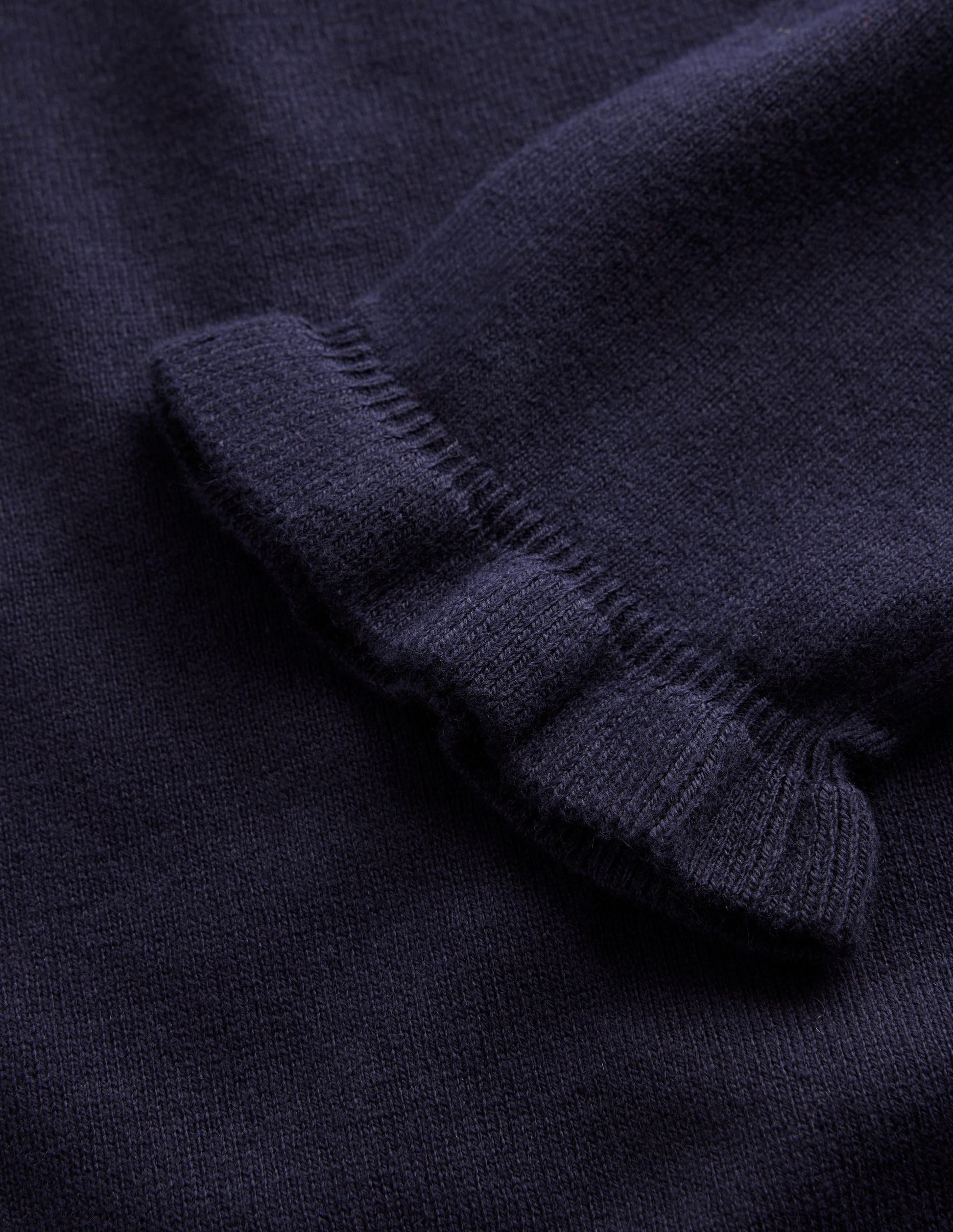 Pull volanté en mérinos et coton-Bleu marine-6
