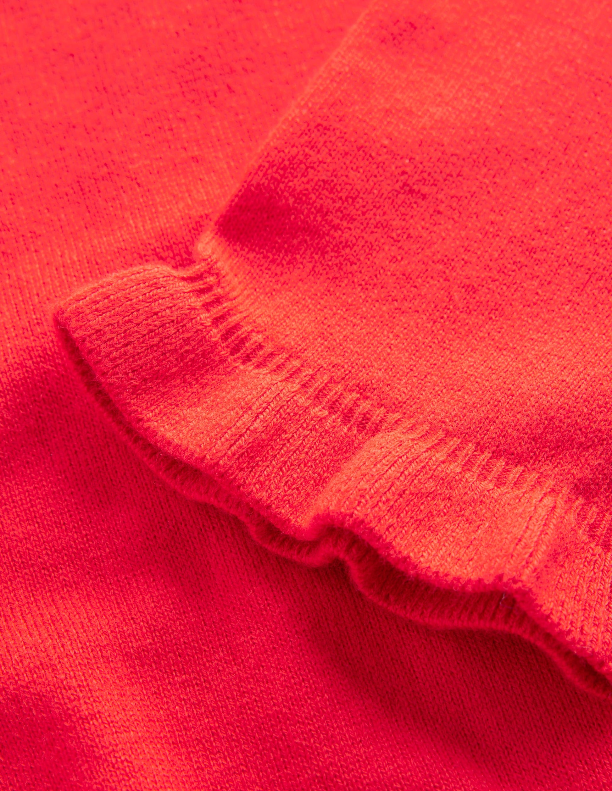 Pull volanté en mérinos et coton-Rouge boîte aux lettres-7