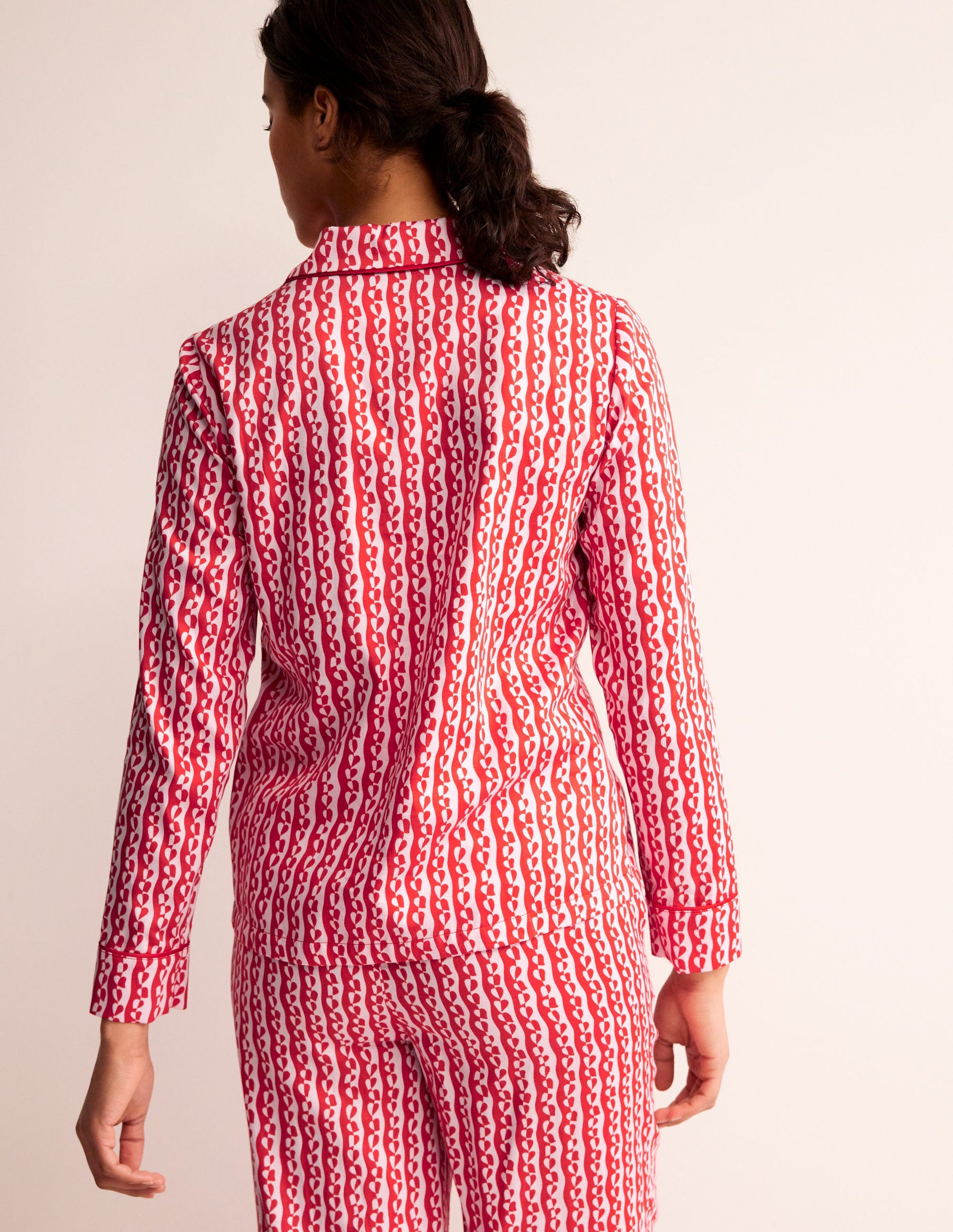 Schlafanzughemd aus Baumwollsatin-Orchideenpink, Abstrakt Herz-3