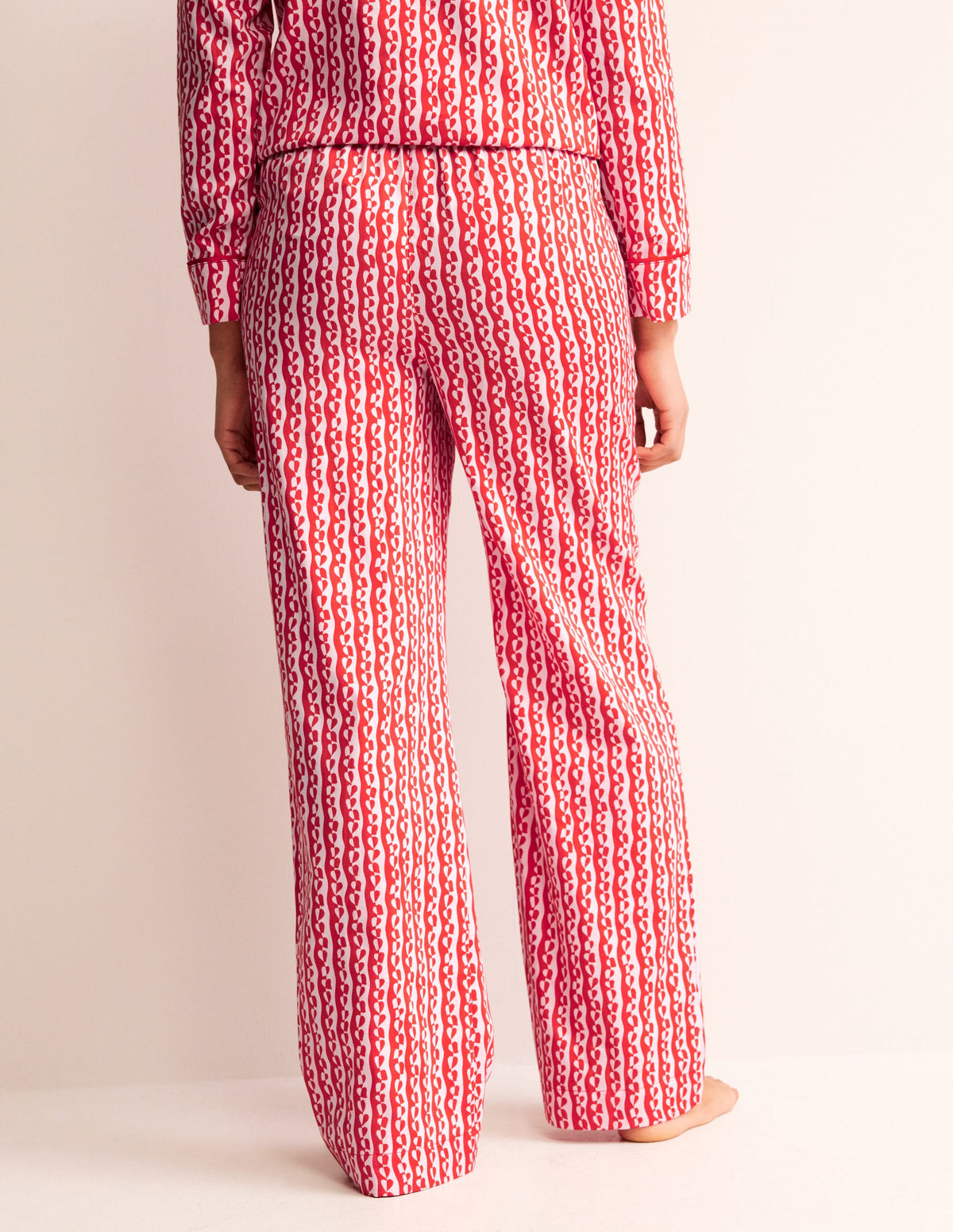 Schlafanzughose aus Baumwollsatin-Orchideenpink, Abstrakt Herz - Image 3