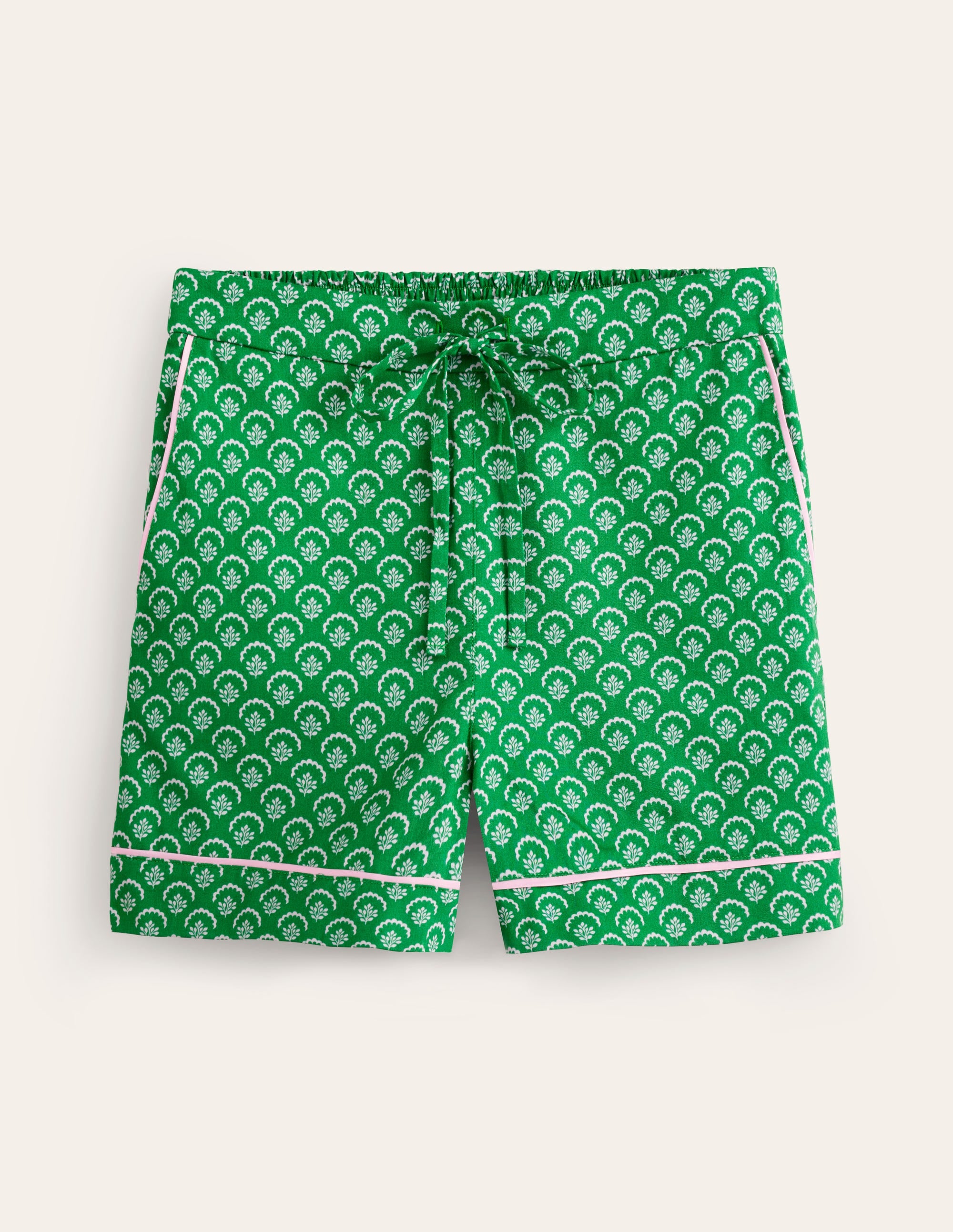 Short de pyjama en satinette de coton-Grün, Wilder Wein - Image 5