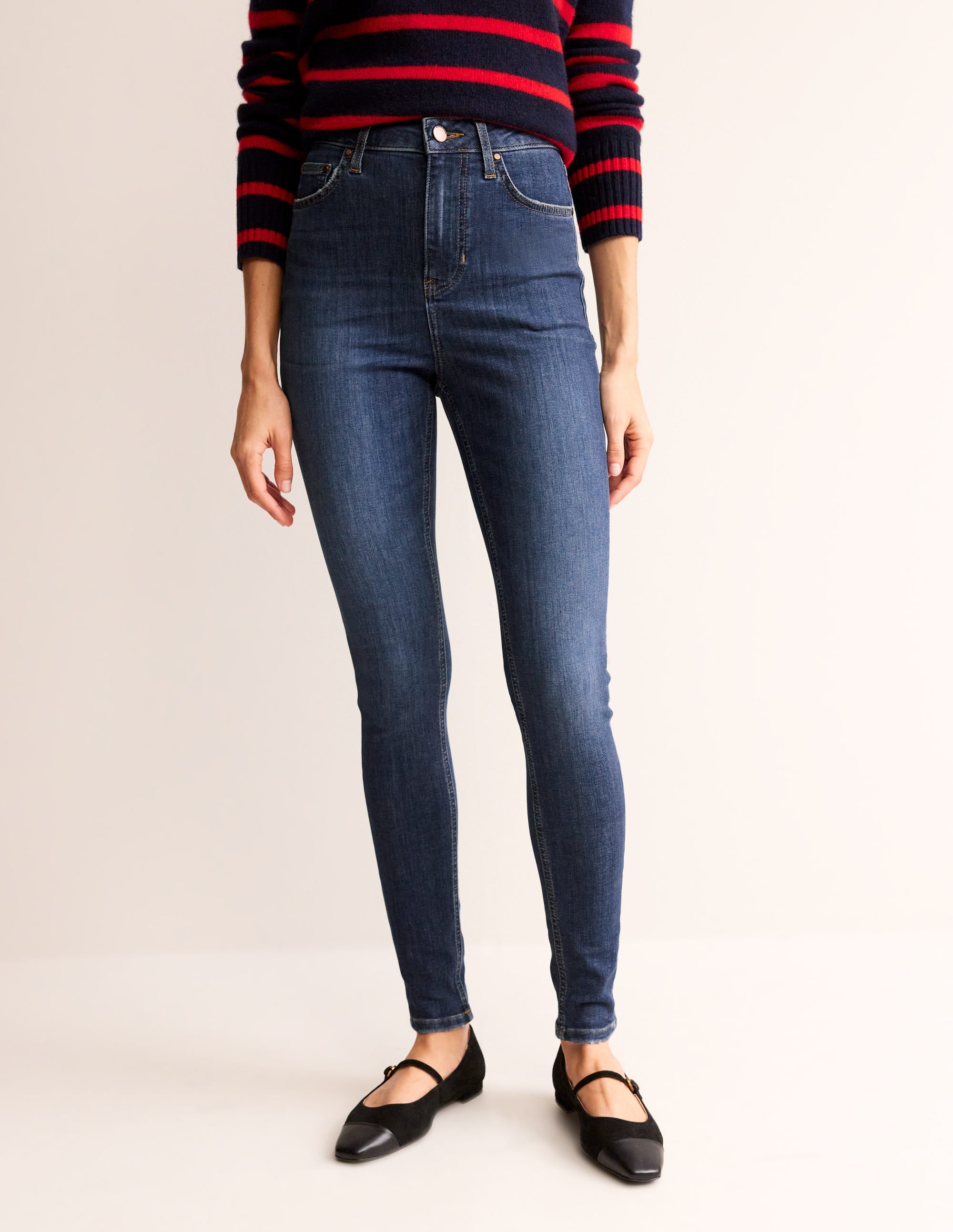 Röhrenjeans mit hohem Bund-Mittleres Vintageblau - Image 4