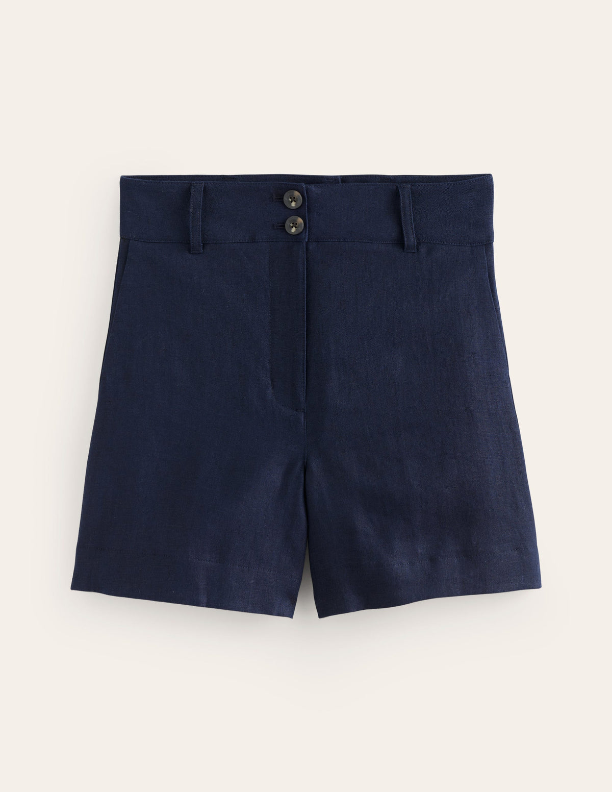 Short Westbourne en lin-Bleu Marine, Petits Pois - Image 6