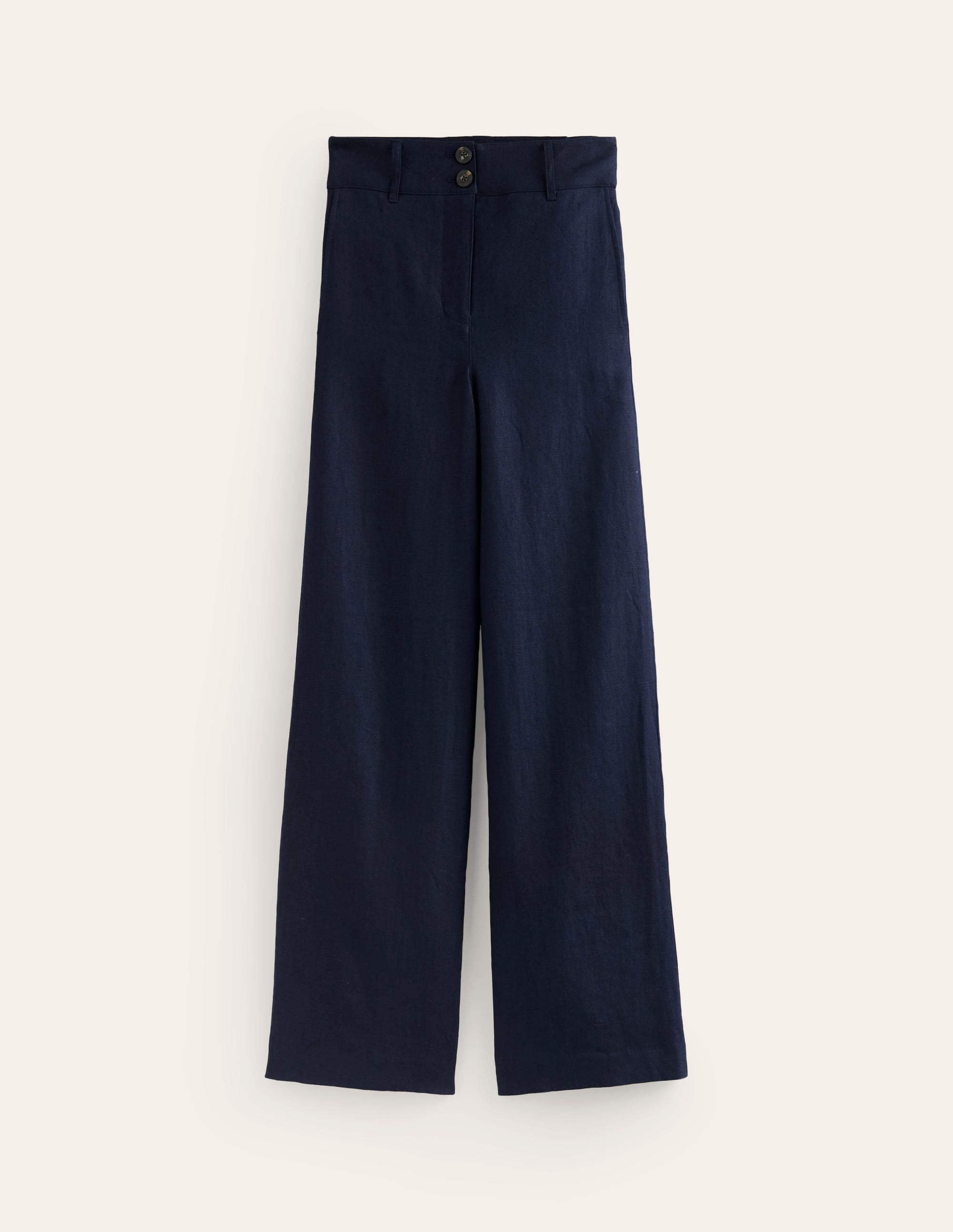 Pantalon Westbourne en lin-Bleu Marine, Petits Pois - Image 5