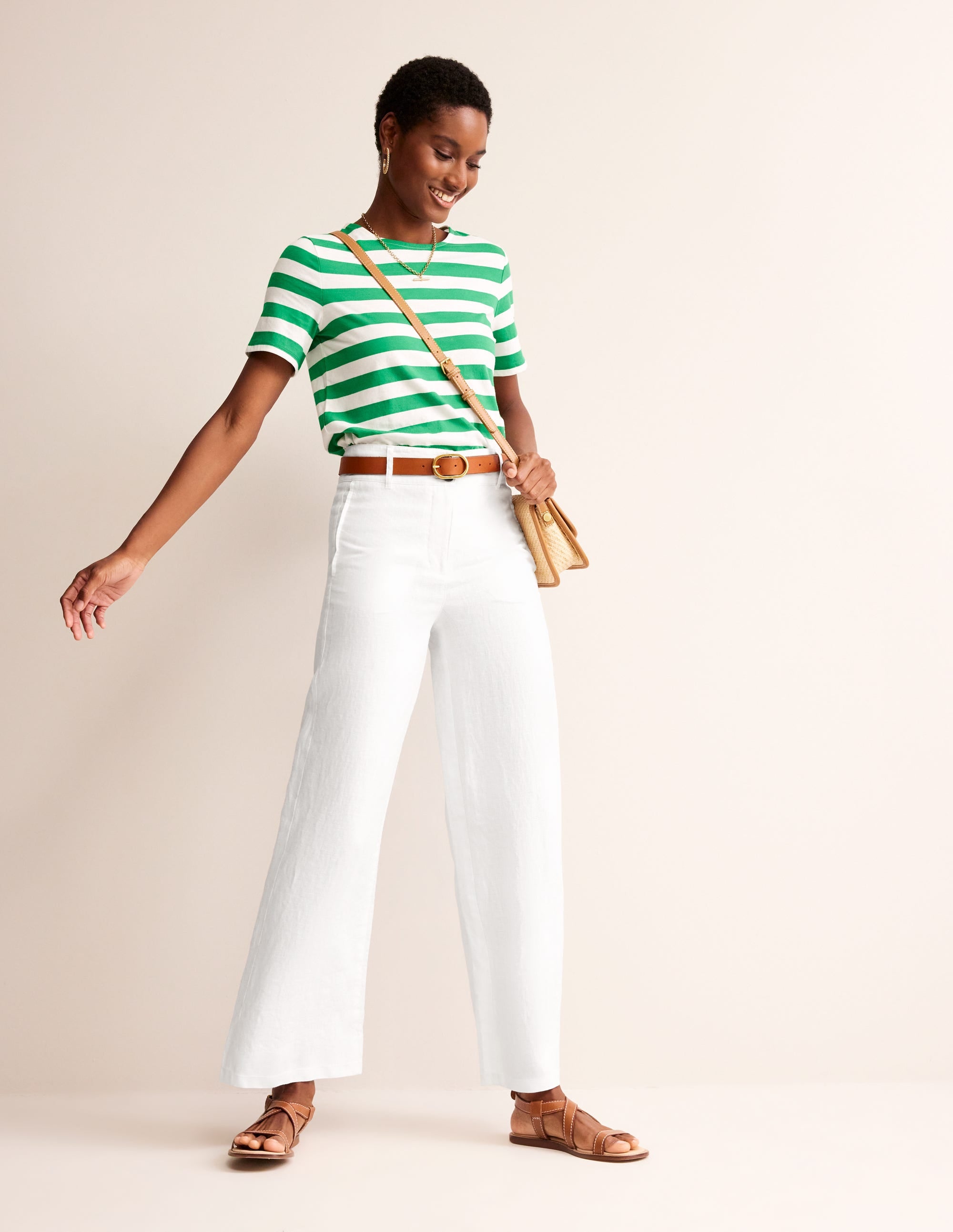 Pantalon Westbourne en lin-Blanc - Image 1