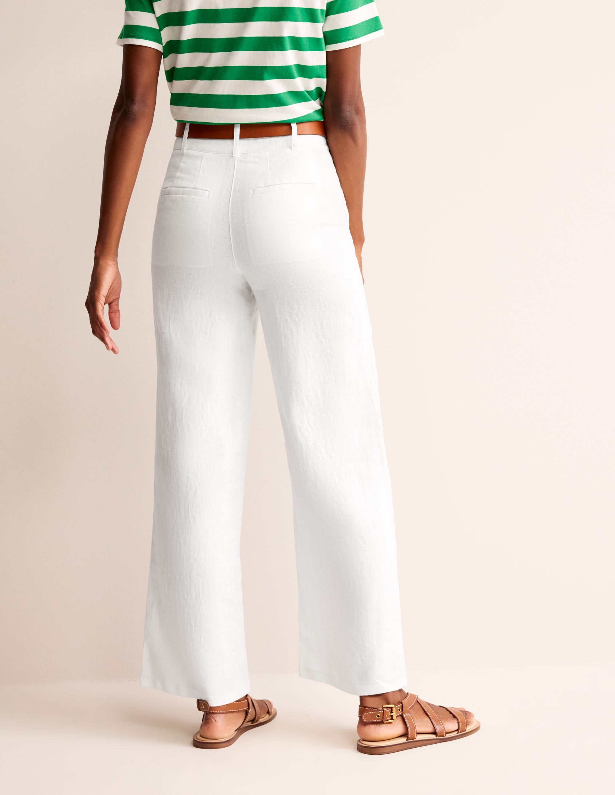 Pantalon Westbourne en lin-Blanc - Image 3