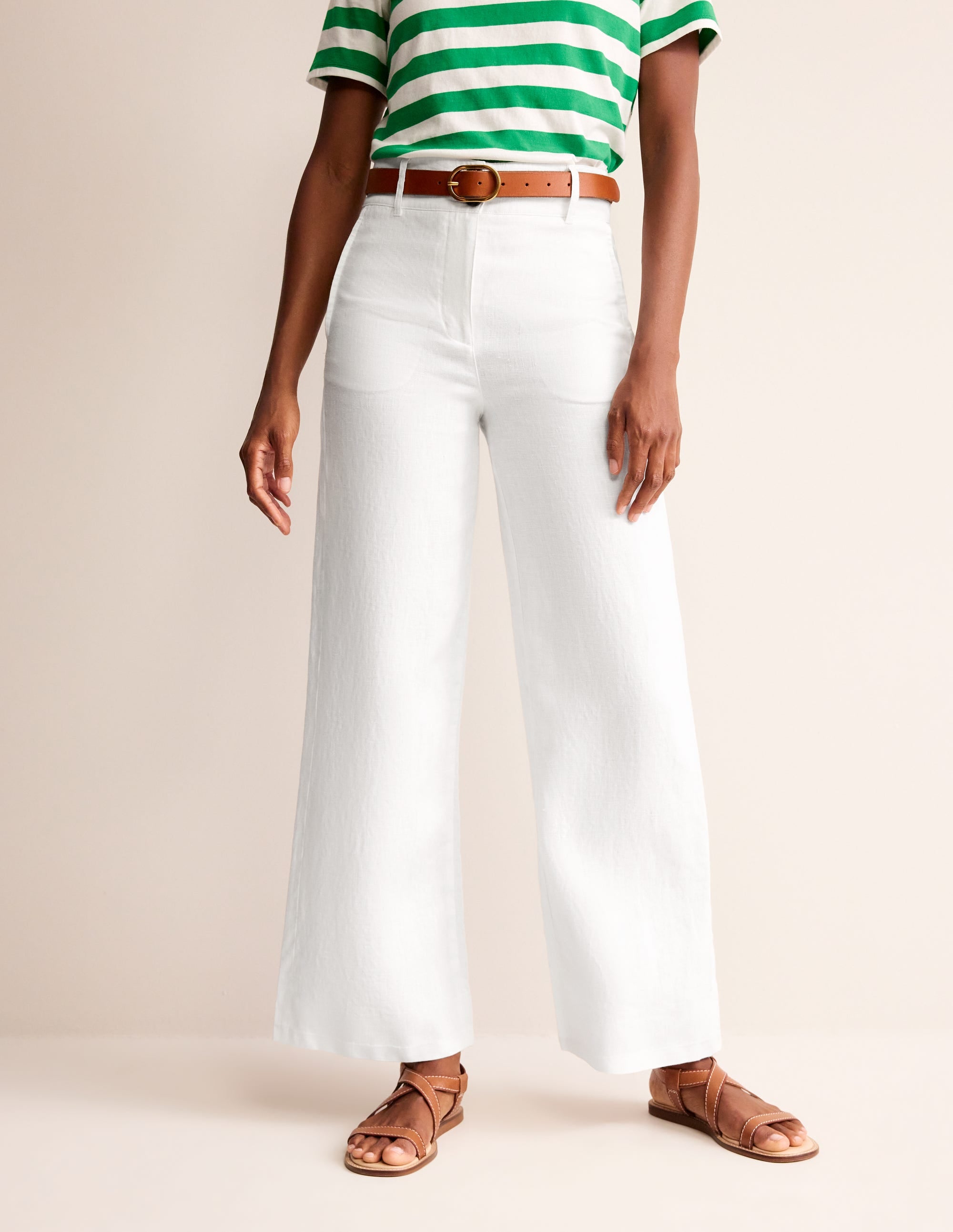 Pantalon Westbourne en lin-Blanc - Image 4