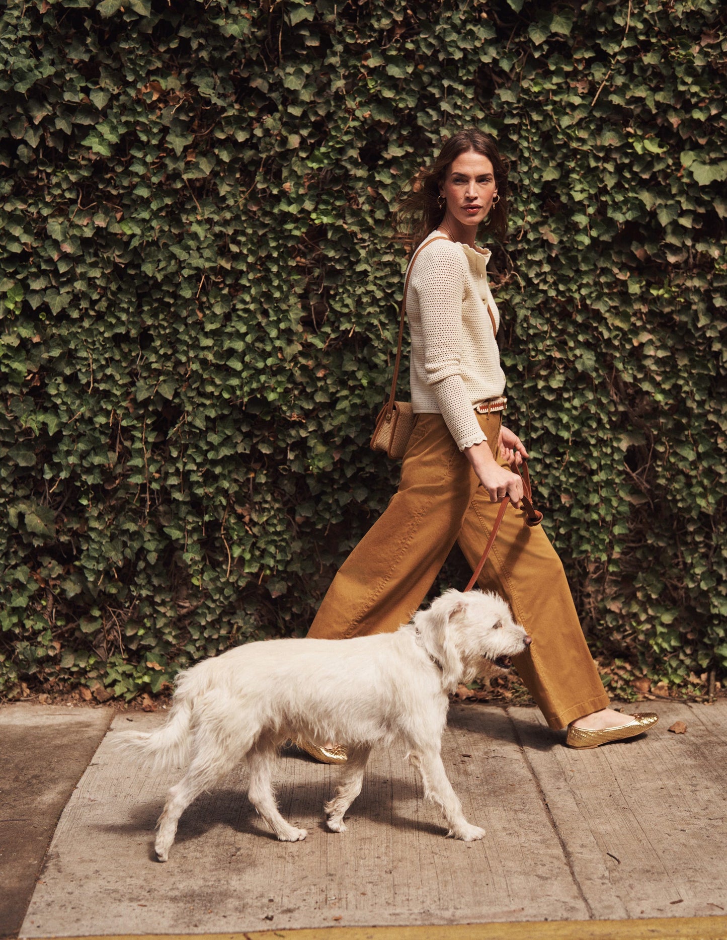 PANTALON CHINO LARGE BARNSBURY-Marron bronze