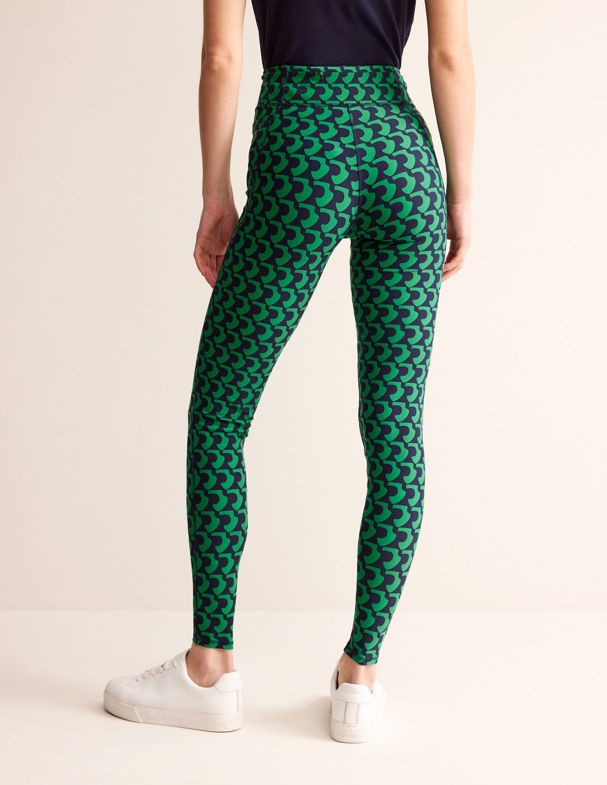 High Waist Pocket Leggings-Green Tambourine, Arc Geo-3