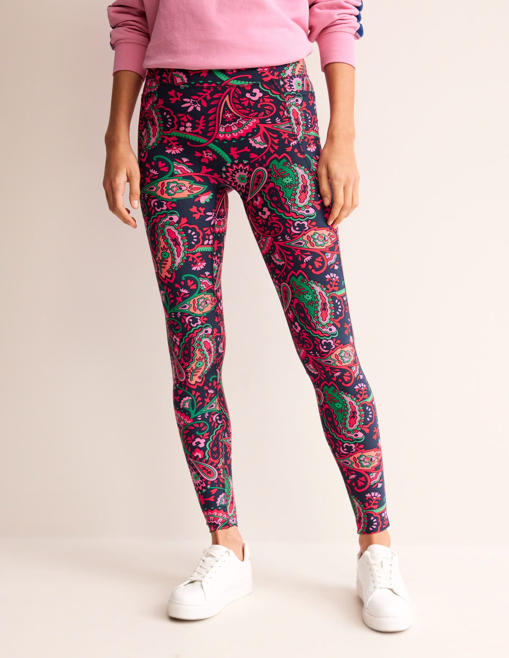 Leggings mit hohem Bund und Tasche-Französisches Marineblau, Fantastisch-4