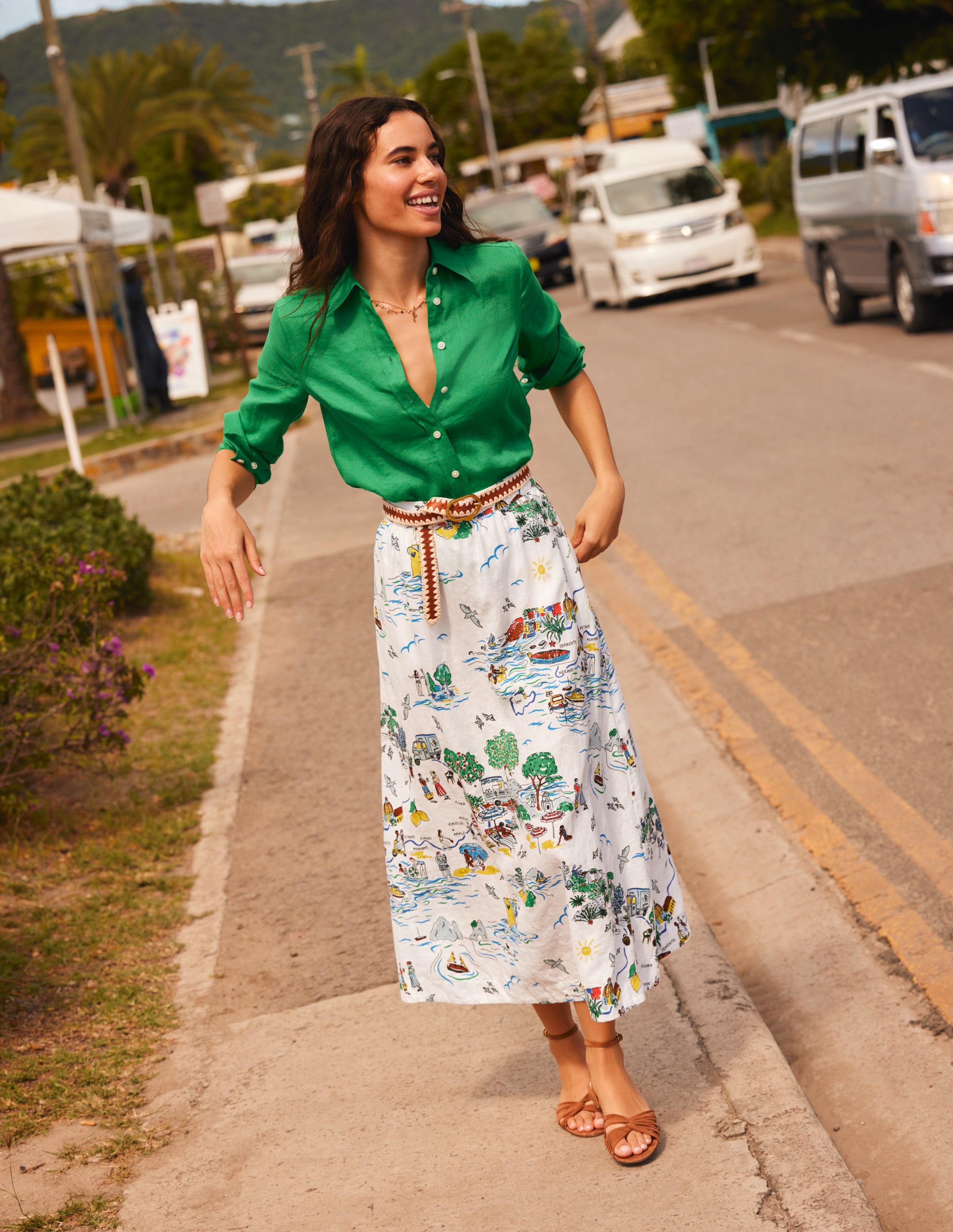 Florence Linen Skirt-Ivory, Amalfi - Image 5