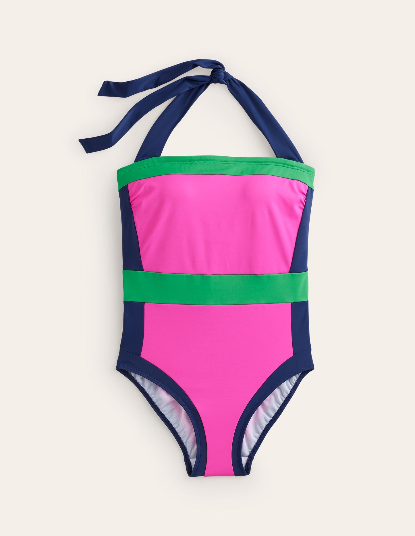 Maillot de bain dos-nu Santorini-Colourblock super rose