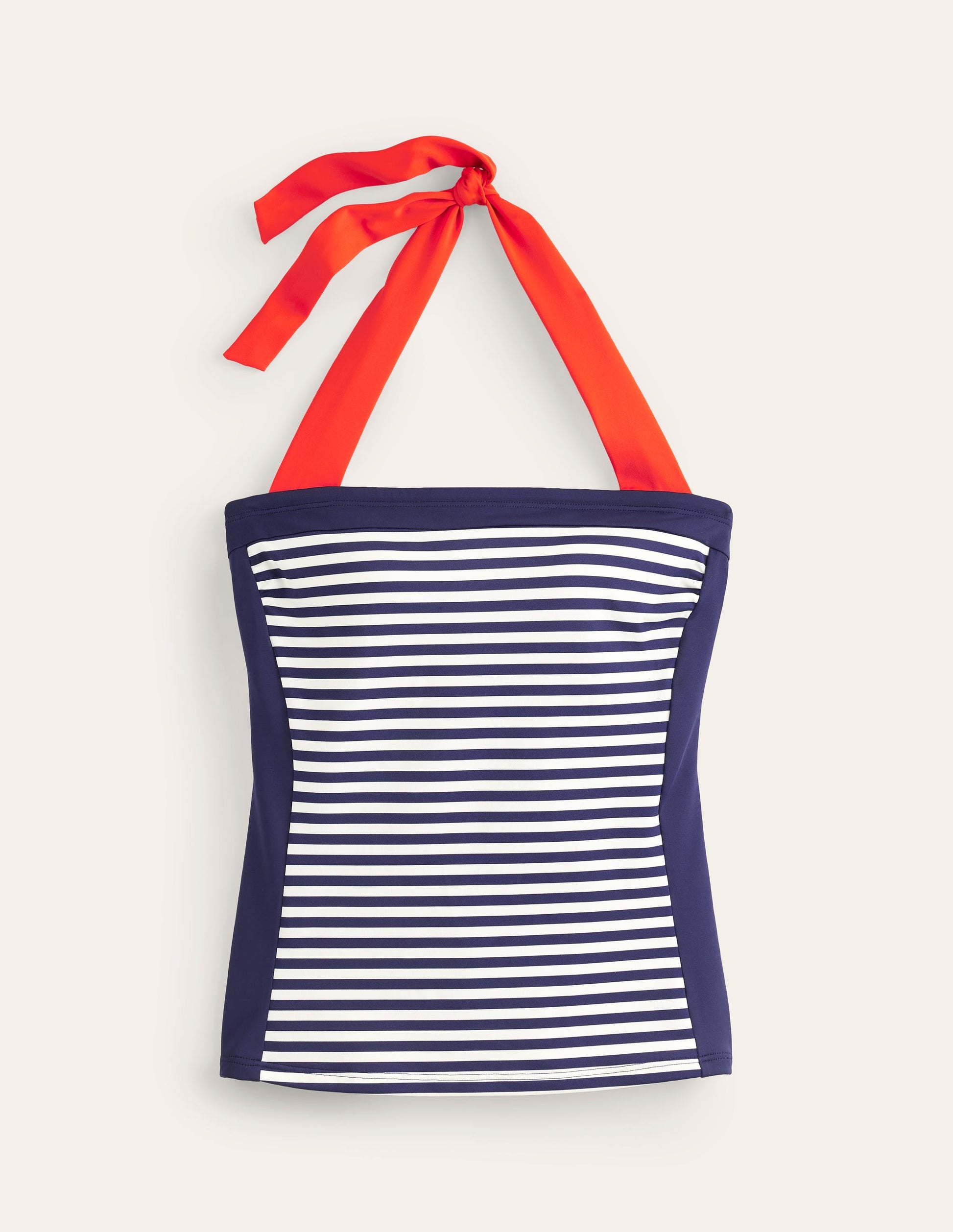 Haut de tankini Santorini-Rouge, rayé bleu marine-5