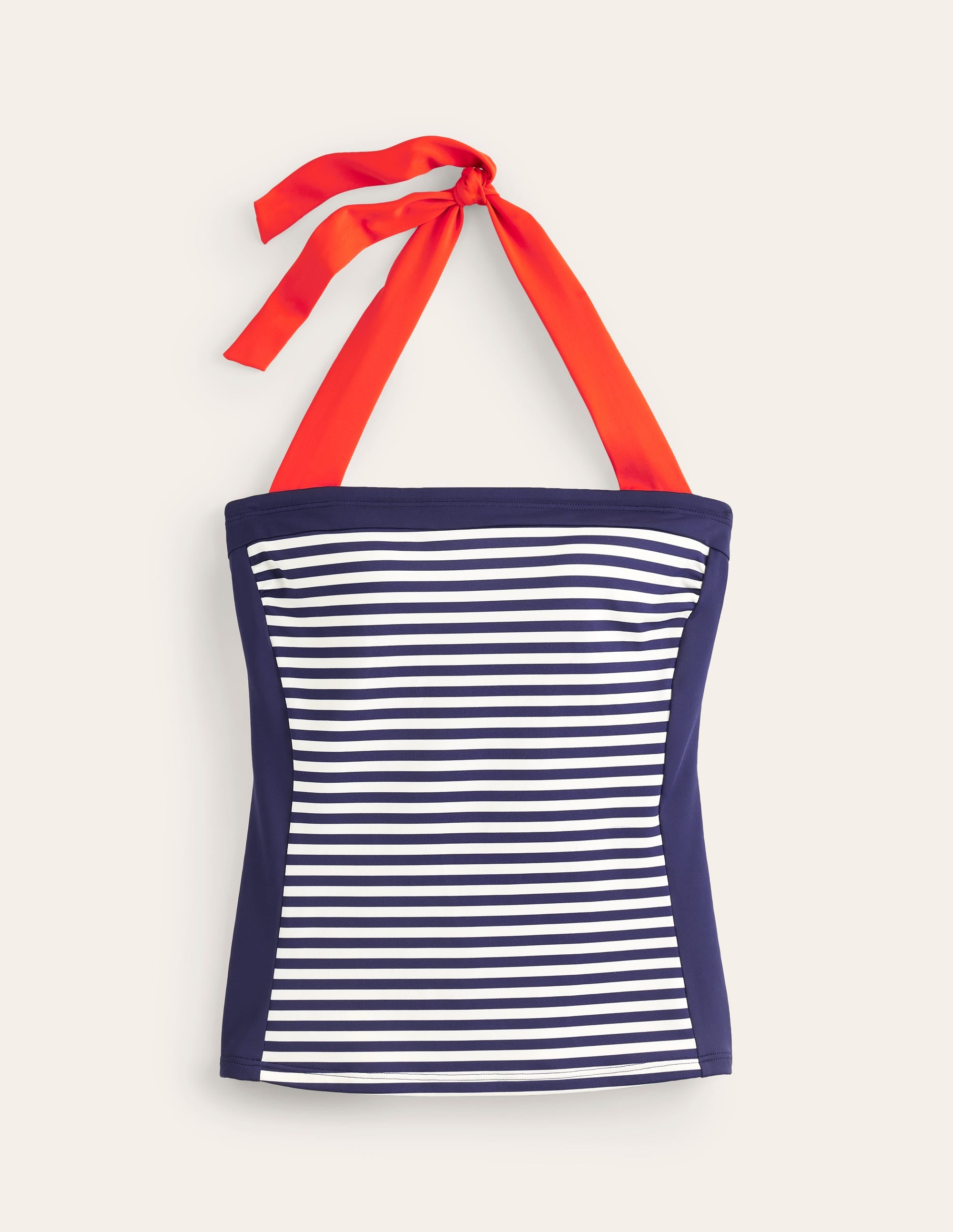 Haut de tankini Santorini-Rouge, rayé bleu marine - Image 5