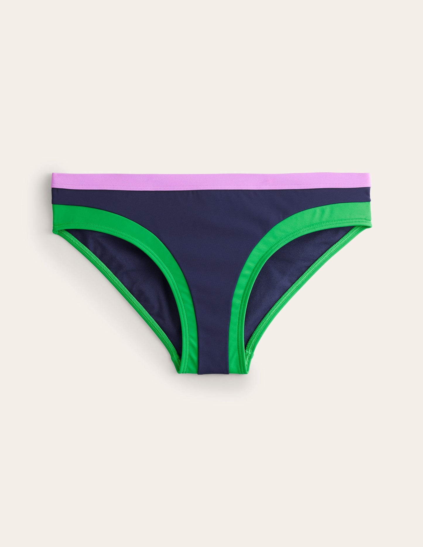 Santorini Bikini Bottoms-Navy/ Green Colourblock