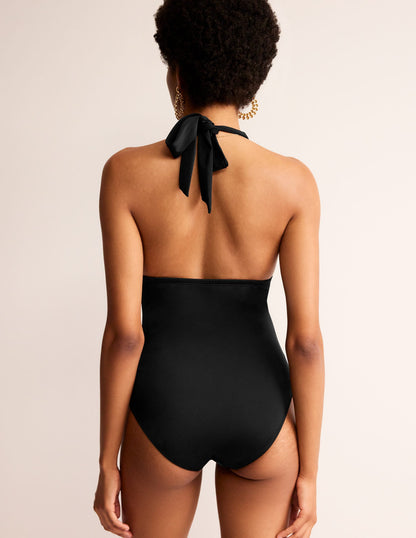 Maillot de bain Merano à col V échancré-Noir