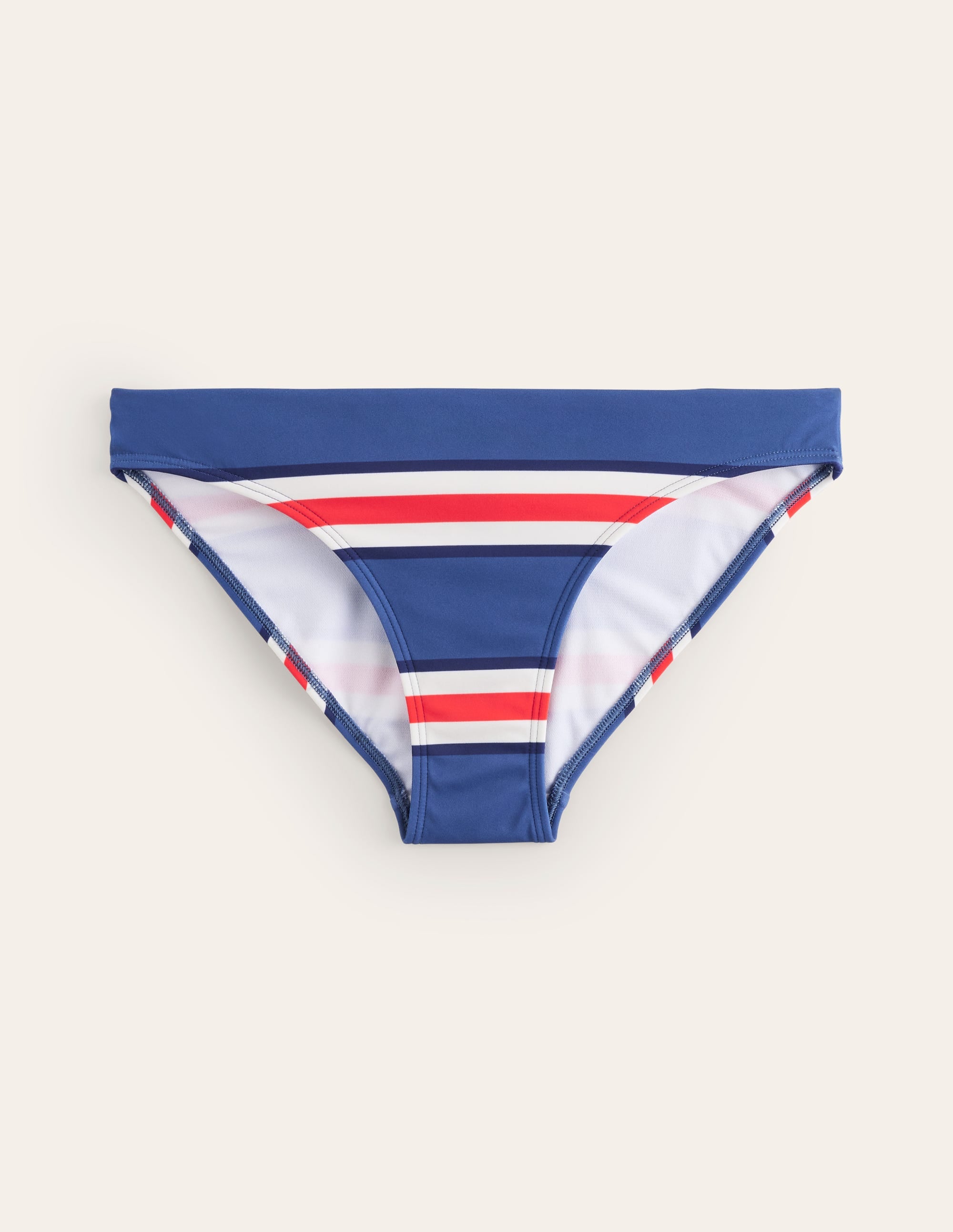 Klassische Bikinihose-Blau, Mohnblumenrot Streifen - Image 5